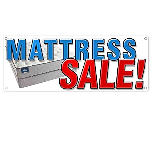 13 oz Heavy-Duty Vinyl Mattress Sale Banner with Metal Grommets - Single-Sided Non-Fabric Sign for Retail Stores & Clearance Events