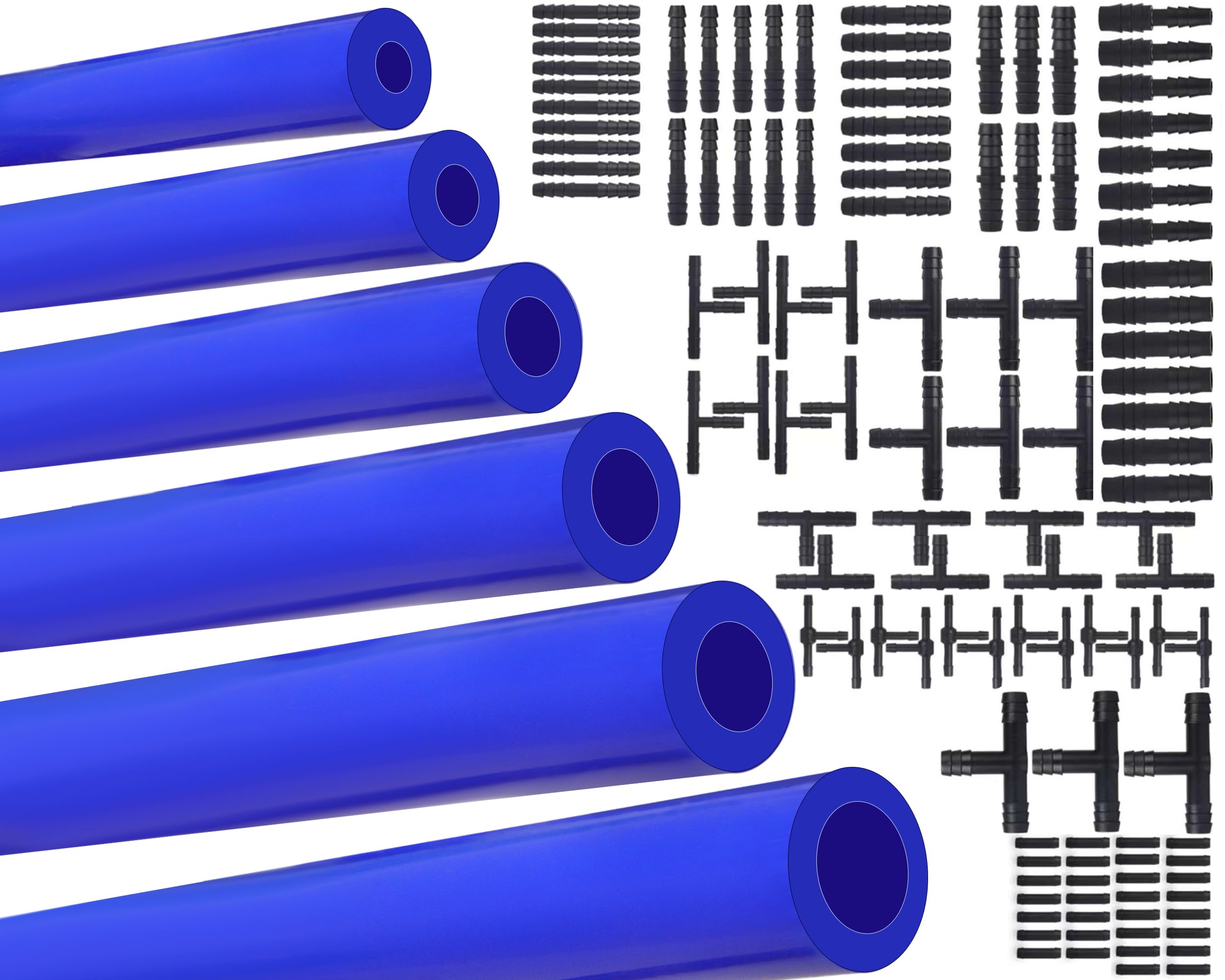 High Performance Automotive Silicone Vacuum Hose Kit - 6PCS (5FT Each) in 1/8