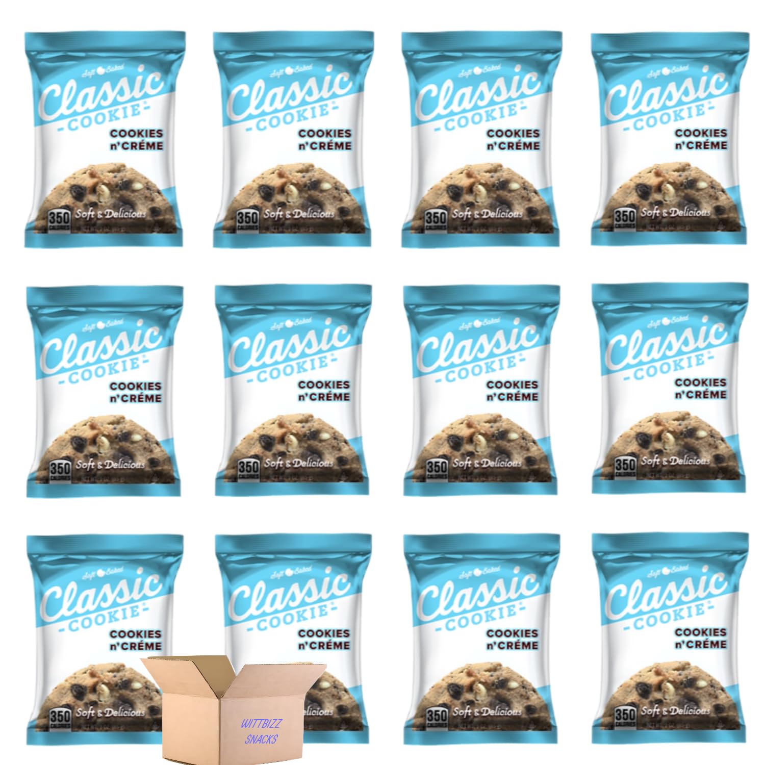 Wittbizz Classic Cookies & Creme Snack Bundle - 3oz Packs (12 Count) | Perfect for Office Snacks, School Lunches & Party Treats