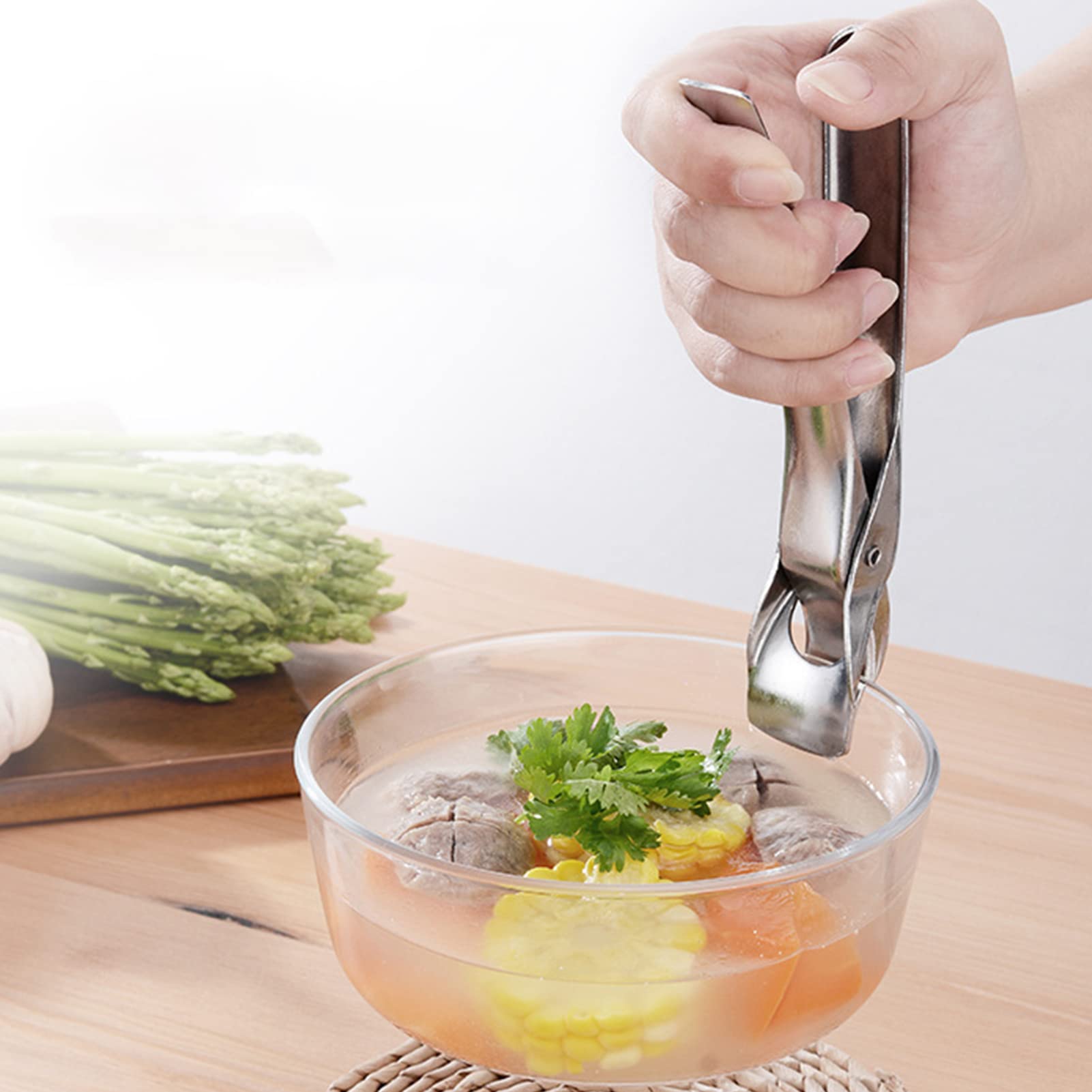 Stainless Steel Bowl Clip Gripper - 304 Stainless Steel Tongs for Lifting Hot Bowls, Pots & Plates from Microwave, Oven or Pressure Cooker - Perfect for Kitchen, Camping & BBQ Safety