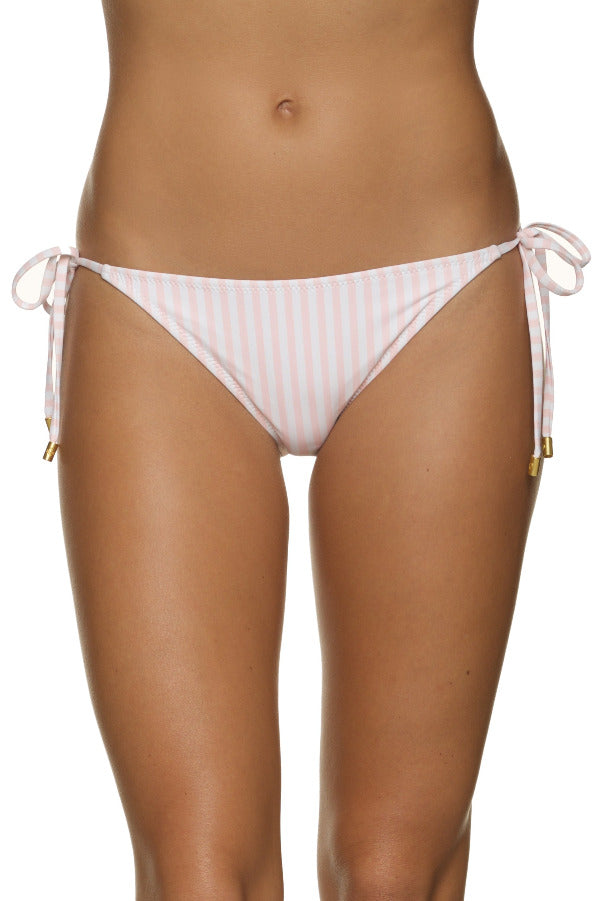 Pink and White Stripe String Bikini Bottom - Sexy Swimwear for Beach, Pool & Summer Vacations