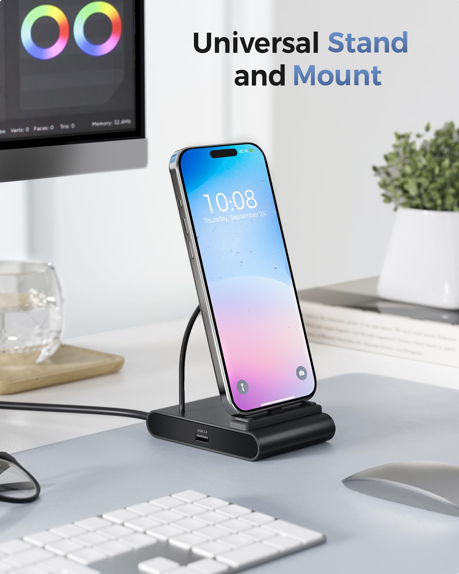 Cable Matters 5-in-1 USB C Hub for iPhone 16/15 Pro Max | HDMI 4K@60Hz, Gigabit Ethernet, USB-A 3.2, 100W PD Charging | Docking Station for iPad Pro, Galaxy S23 Ultra | Perfect for Home Office, Travel & Multi-Device Charging