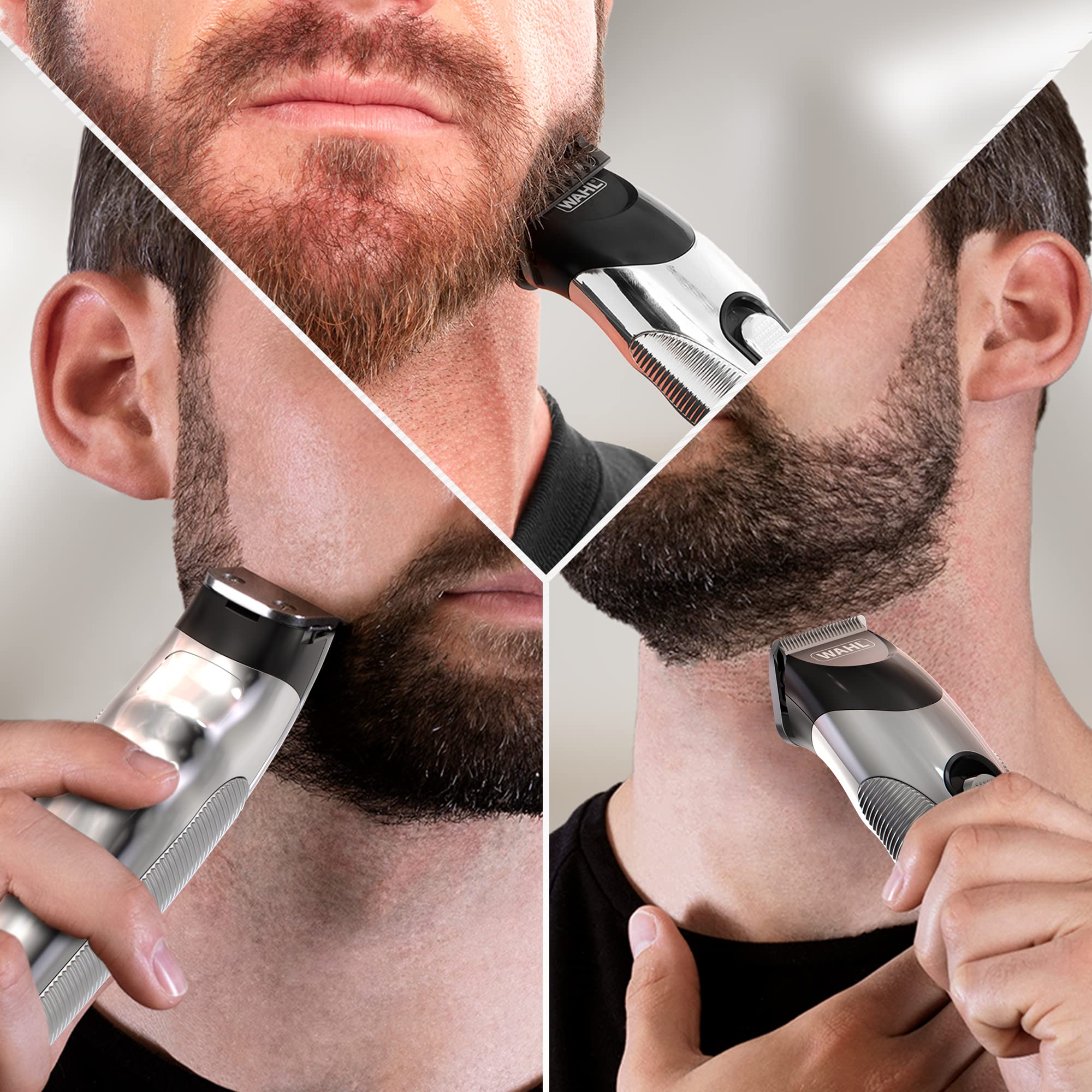 Wahl Professional Cordless Beard Trimmer for Men - Rechargeable Stubble & Hair Trimmer Kit with Precision Blades - Perfect for Home Grooming, Travel & Barbershop Use