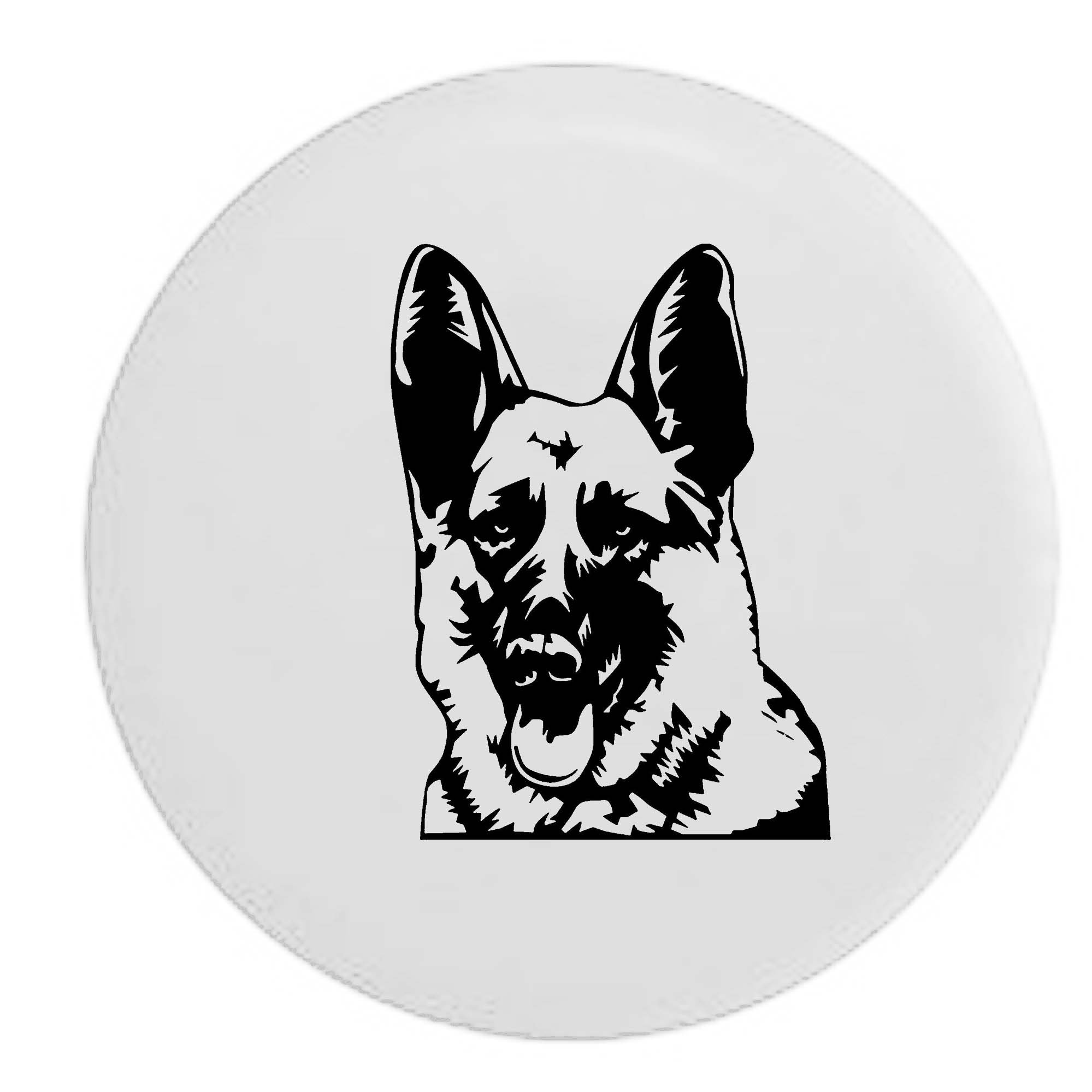 Pike German Shepherd Dog Lover K9 Woof RV Spare Tire Cover - White 31 Inch for Trailers & Campers - Perfect for Outdoor Adventures & Pet Lovers