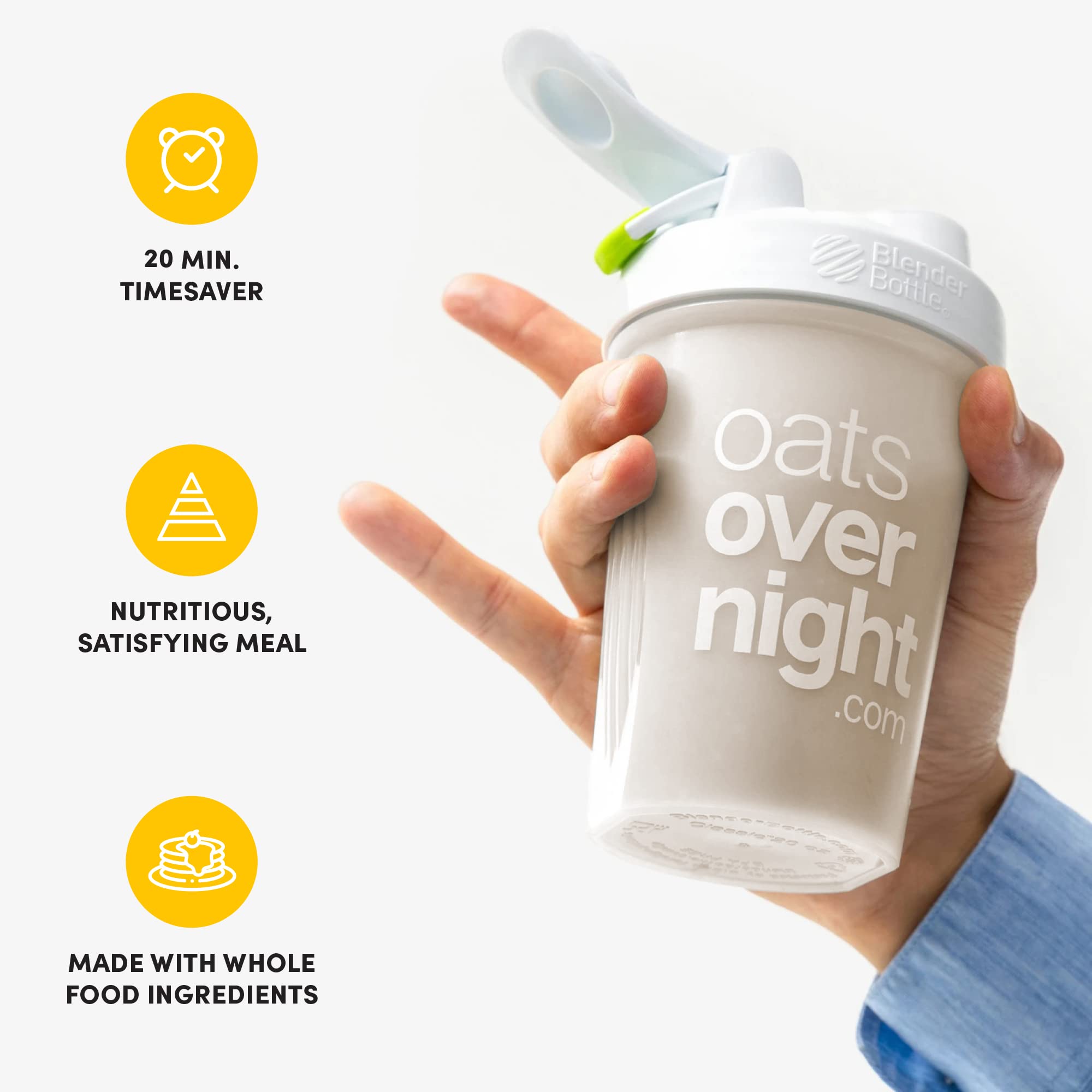 Oats Overnight - Maple Pancakes Flavor - Vegan Protein Oatmeal Shake (20g Protein, High Fiber) - Gluten Free & Non-GMO Breakfast (2.5oz/Serving, 24 Pack) - Perfect for Busy Mornings, Post-Workout Recovery & Healthy On-the-Go Meals