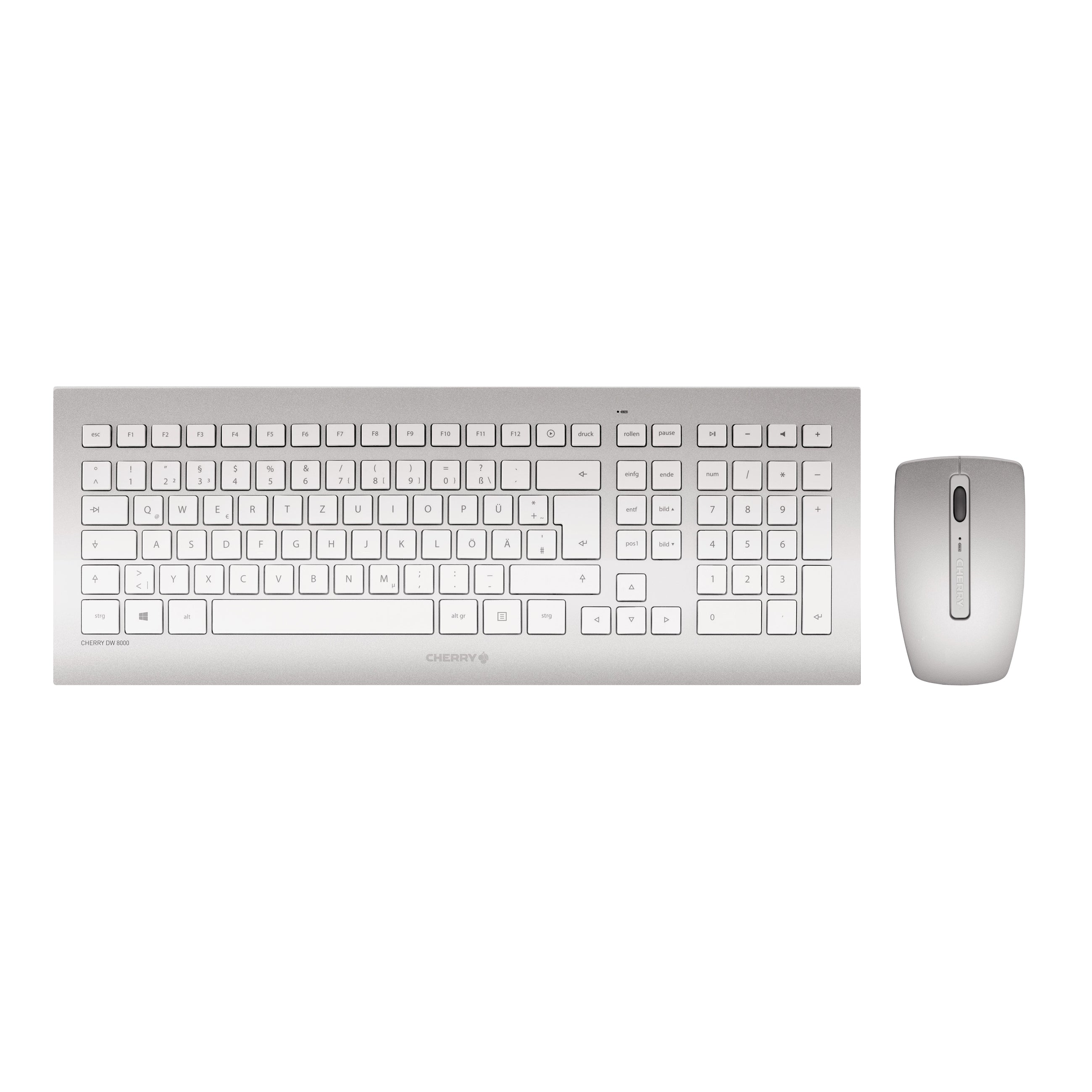 CHERRY DW 8000 Wireless Keyboard and Mouse Combo - Slim Design, Quiet Click, 2.4GHz USB Receiver - Perfect for Office, Home & Gaming Setup