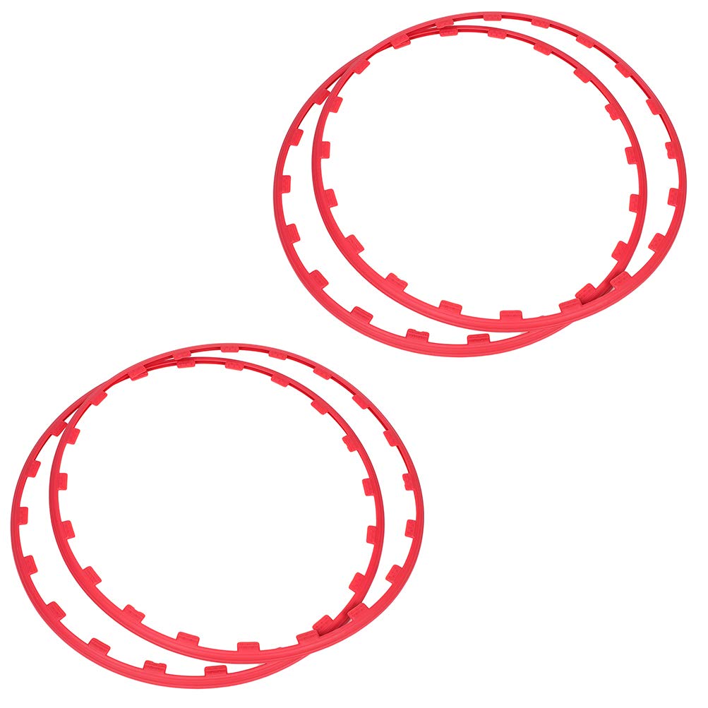 4 Pack 20 Inch Red Nylon Wheel Trim Rings - Universal Rim Protectors for BMW, Ford, Chevrolet, Audi, Toyota | Perfect for Car Detailing, Customization & Rim Protection