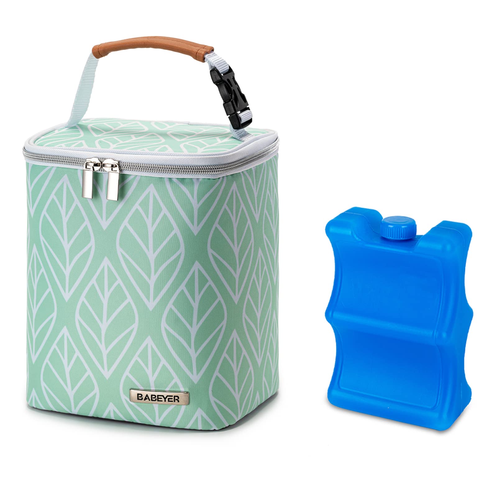 Insulated Breast Milk Cooler Bag with Ice Pack - Holds 4 Baby Bottles (Up to 9oz) - Perfect for Nursing Moms, Daycare & Travel - Green | Keep Breast Milk Fresh On-The-Go