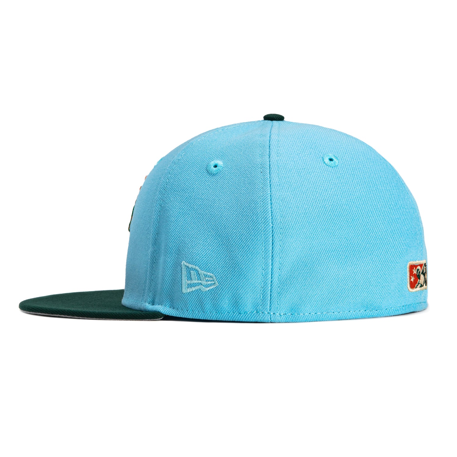 New Era 59Fifty Inland Empire 66ers Redlands Pickers Patch Hat - Light Blue & Green Baseball Cap for Men & Women - Perfect for Sports Fans, Streetwear & Casual Outfits