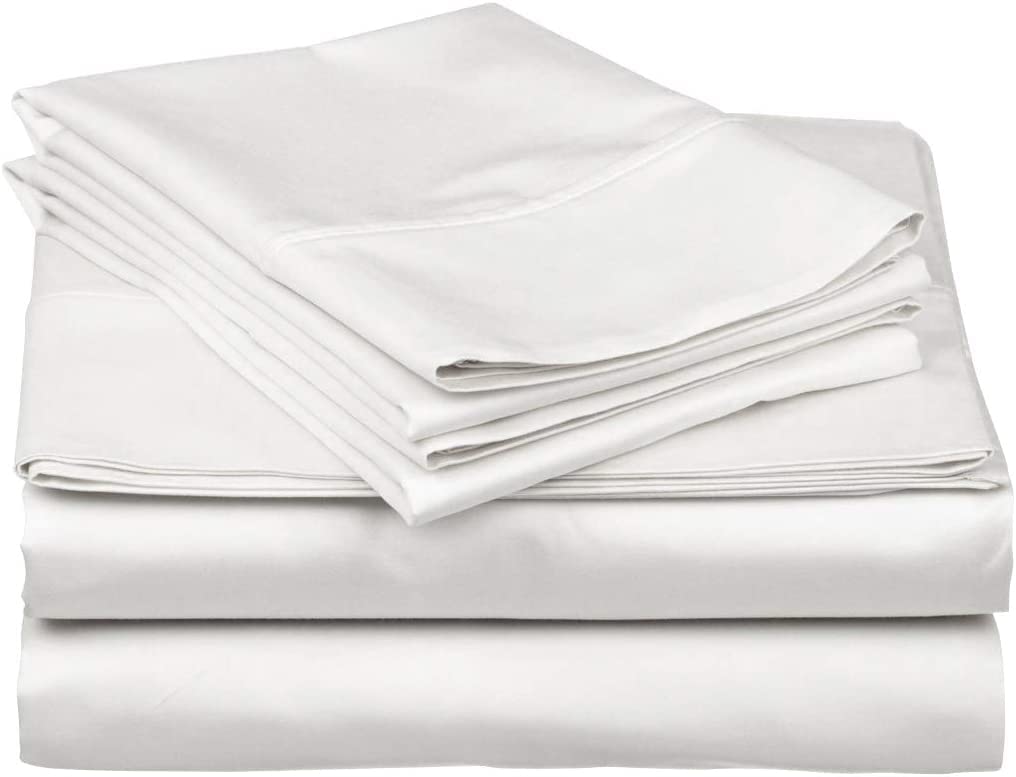 Premium 100% Tencel Lyocell California King Sheet Set - 4 Piece Deep Pocket Cooling Bed Sheets for Hot Sleepers | Ultra Soft Sateen Weave, Breathable & Moisture Wicking - Perfect for Summer Nights & Temperature Regulation (White)