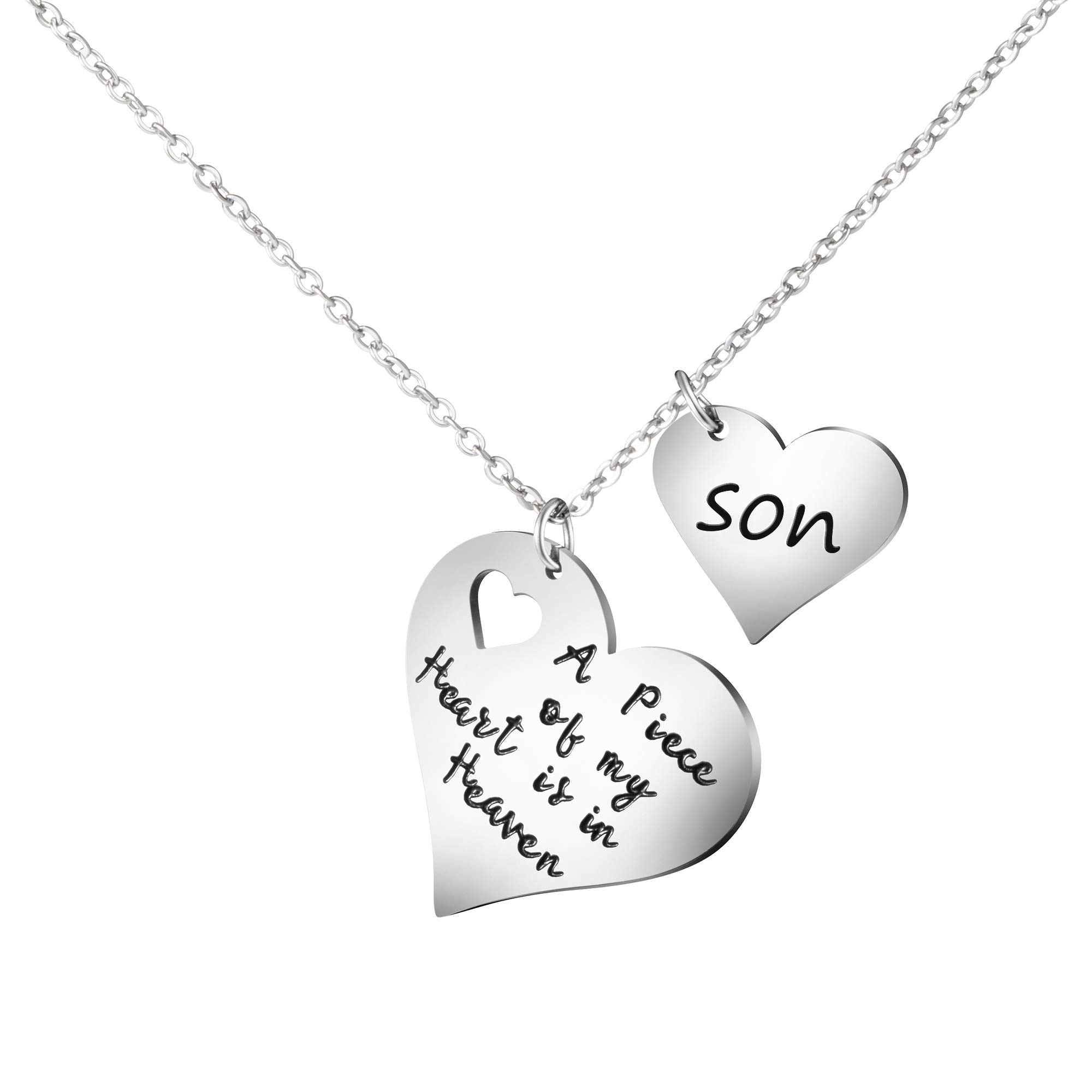 Heaven Memorial Necklace - Stainless Steel Silver Pendant for Women, Sympathy Gift for Loss of Loved One, Sister Keepsake Jewelry | Comforting Bereavement Gift for Grieving & Remembrance