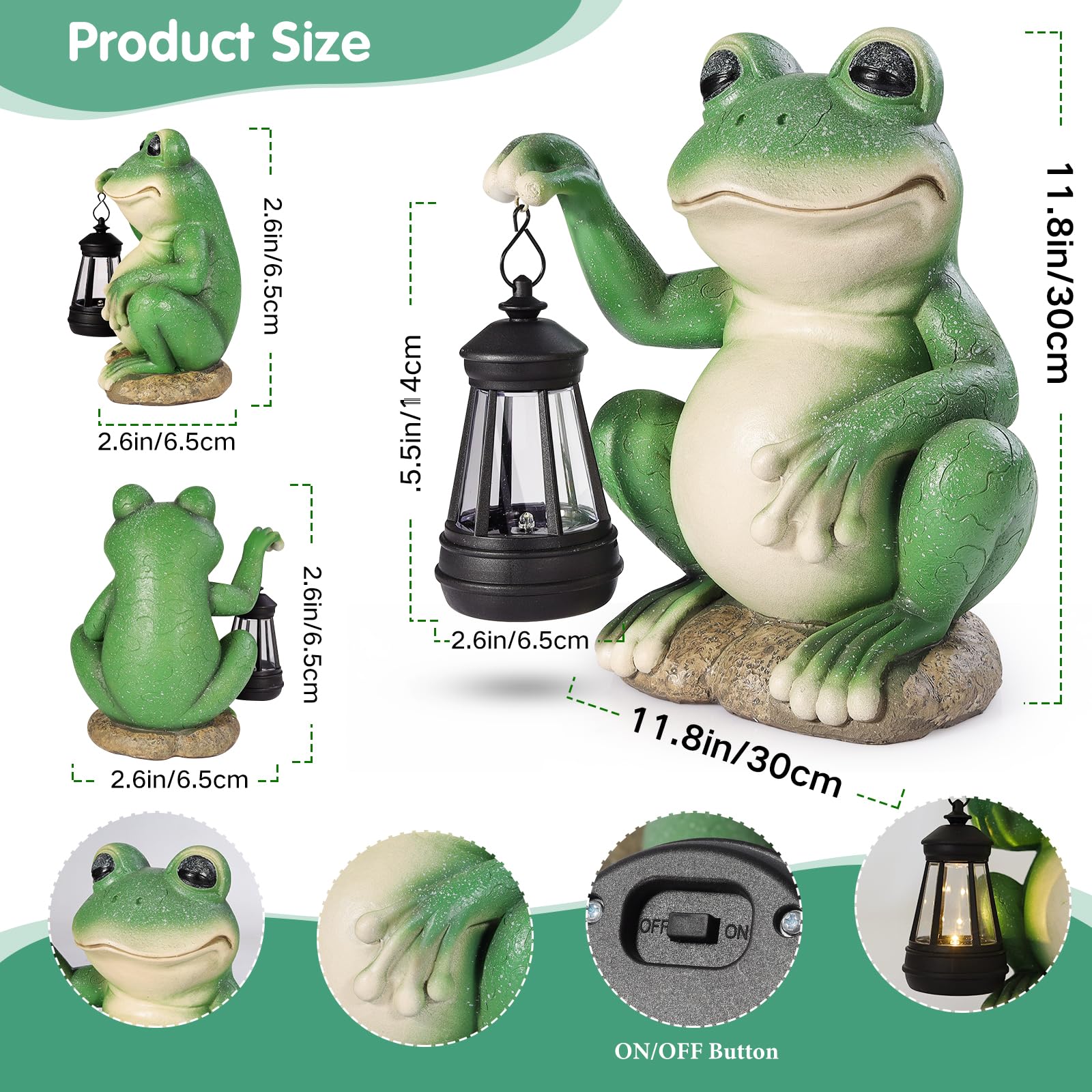 Solar-Powered LED Frog Garden Statue - Outdoor Decorative Lantern for Patio, Yard & Lawn - Unique Housewarming Gift - Perfect for Garden Decor & Nighttime Ambiance