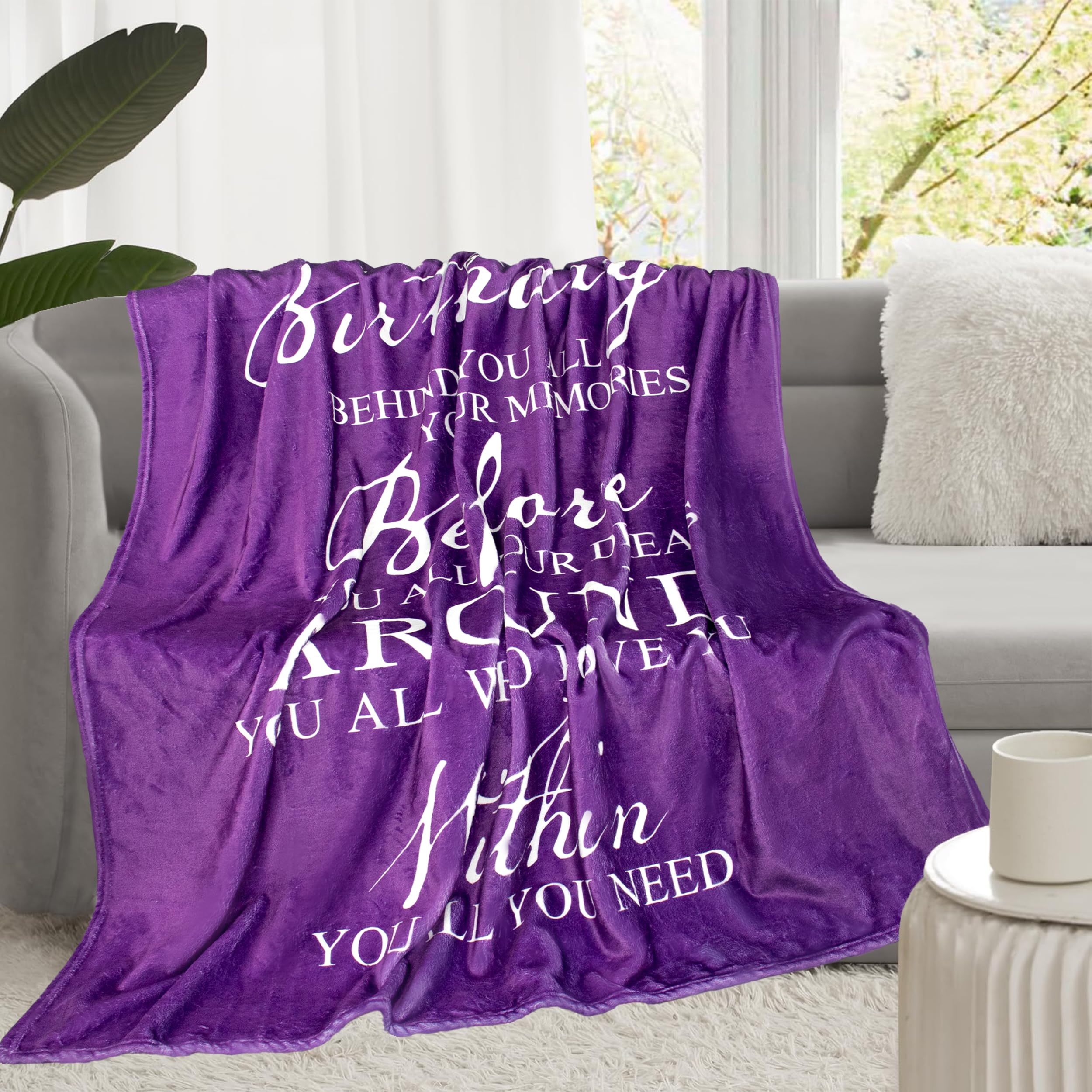 Soft Purple Birthday Throw Blanket 60