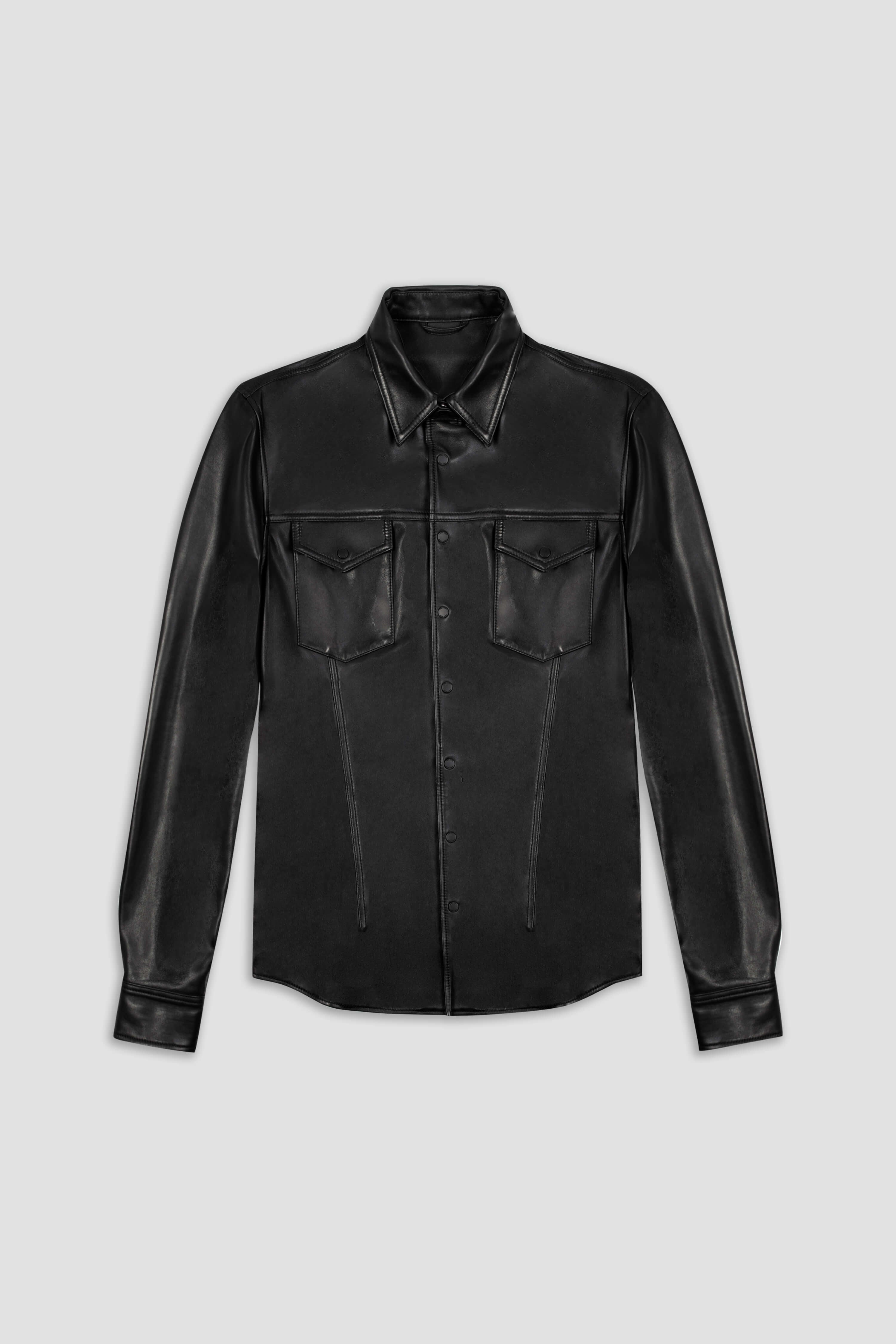 BODA Genuine Leather Shirt for Tall Men - Stylish & Comfortable Casual Wear for Office, Date Night & Outdoor Activities