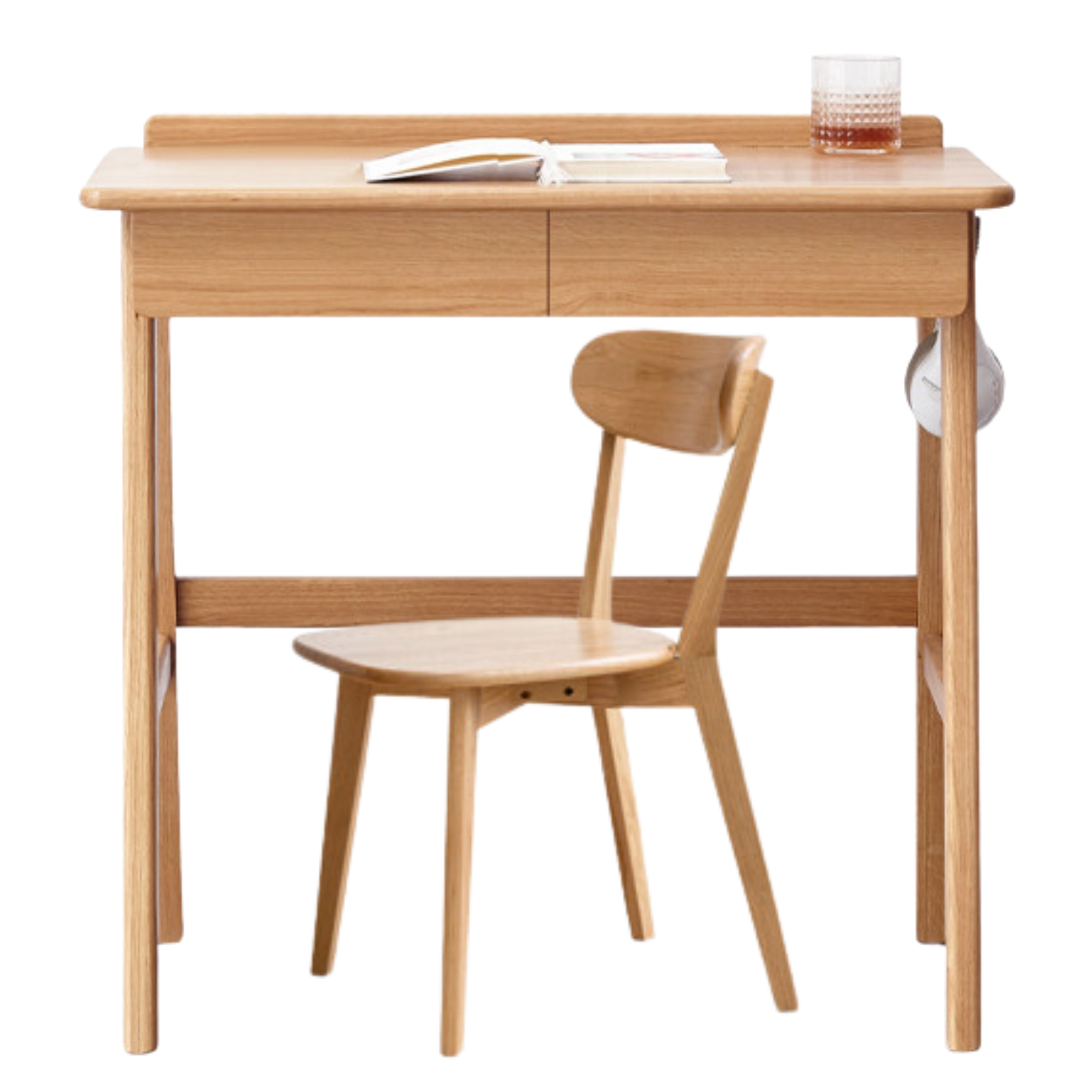 39.4x19.7x30.7 inch/ 100x50x78сm/ Natural Wood color/ a desk with two drawers + chair set