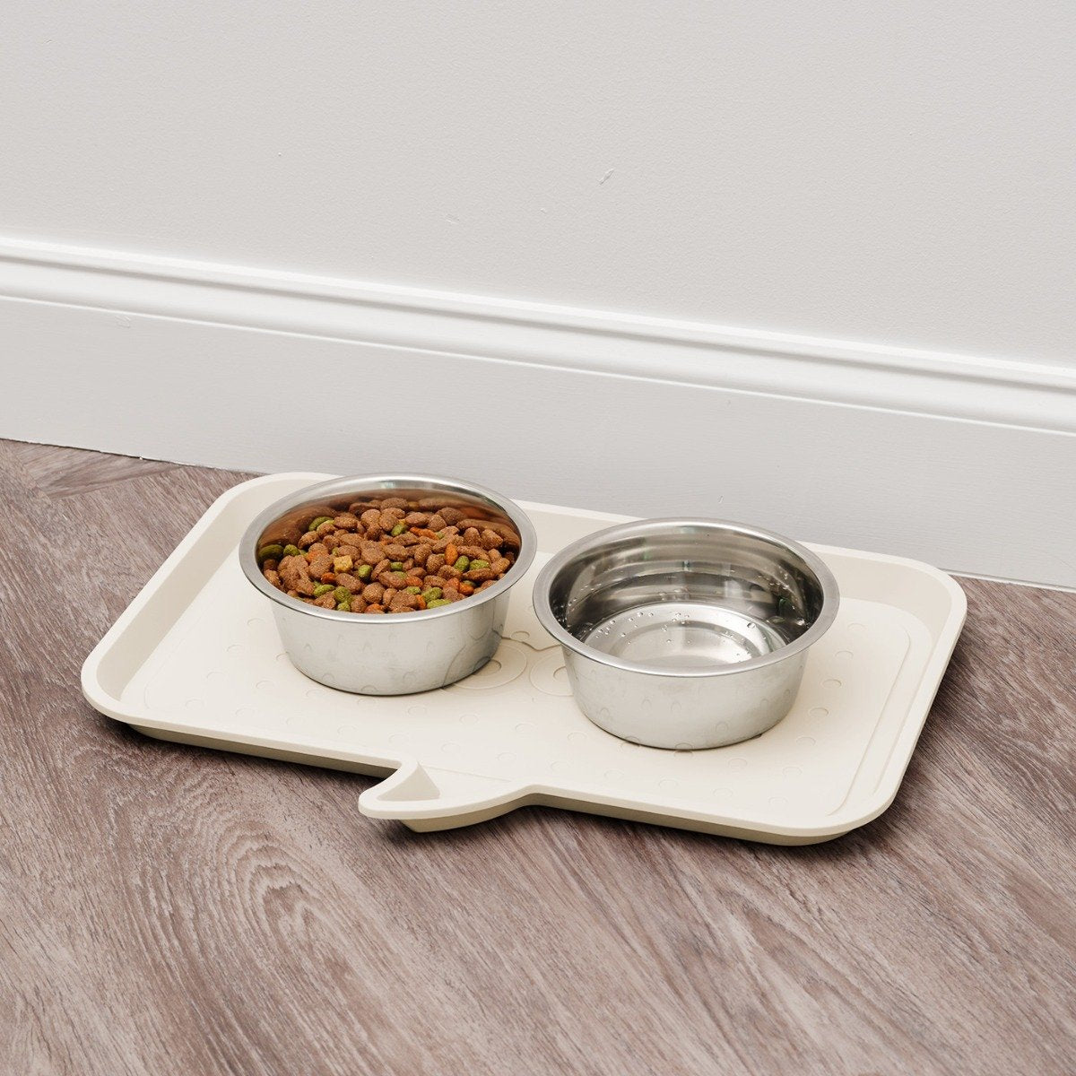Woof Small Feeding Mat - Non-Slip Dog Bowl Mat for Small Breeds - Perfect for Mealtime, Travel & Outdoor Use