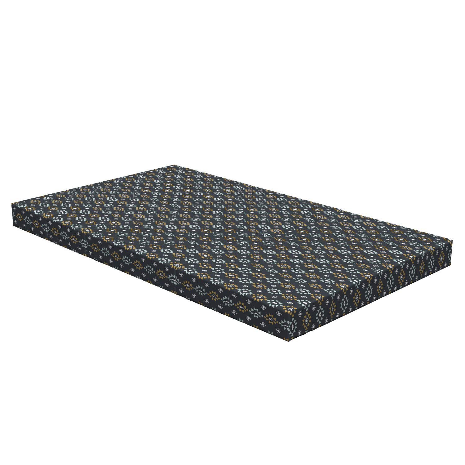 Ambesonne Geometric Foldable Mattress - Tribal Rhombus & Triangle Pattern, 78.7