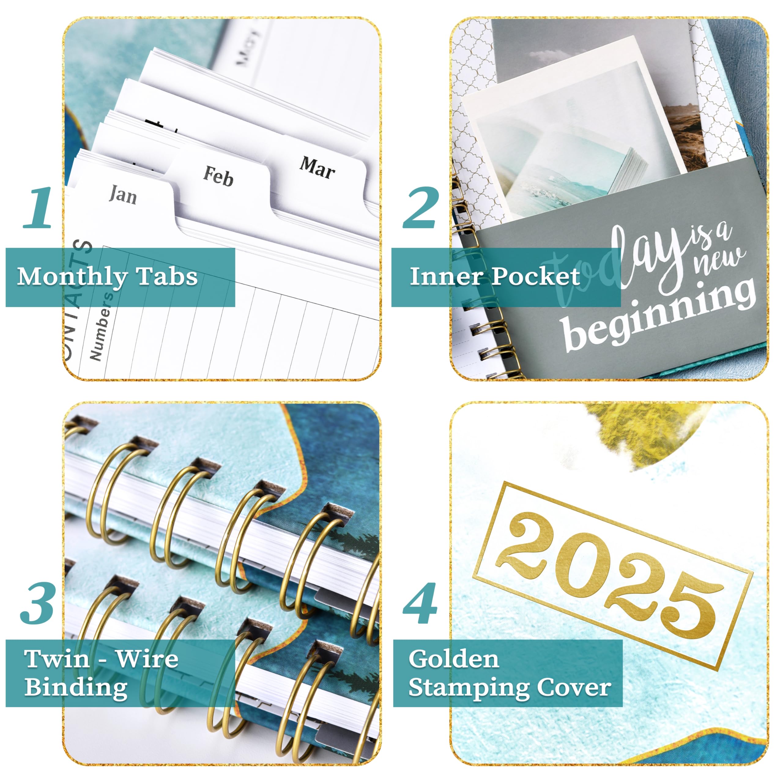 2025 Planner Weekly and Monthly - Jan 2025 to Dec 2025 Calendar Organizer with Flexible Cover, 6.3