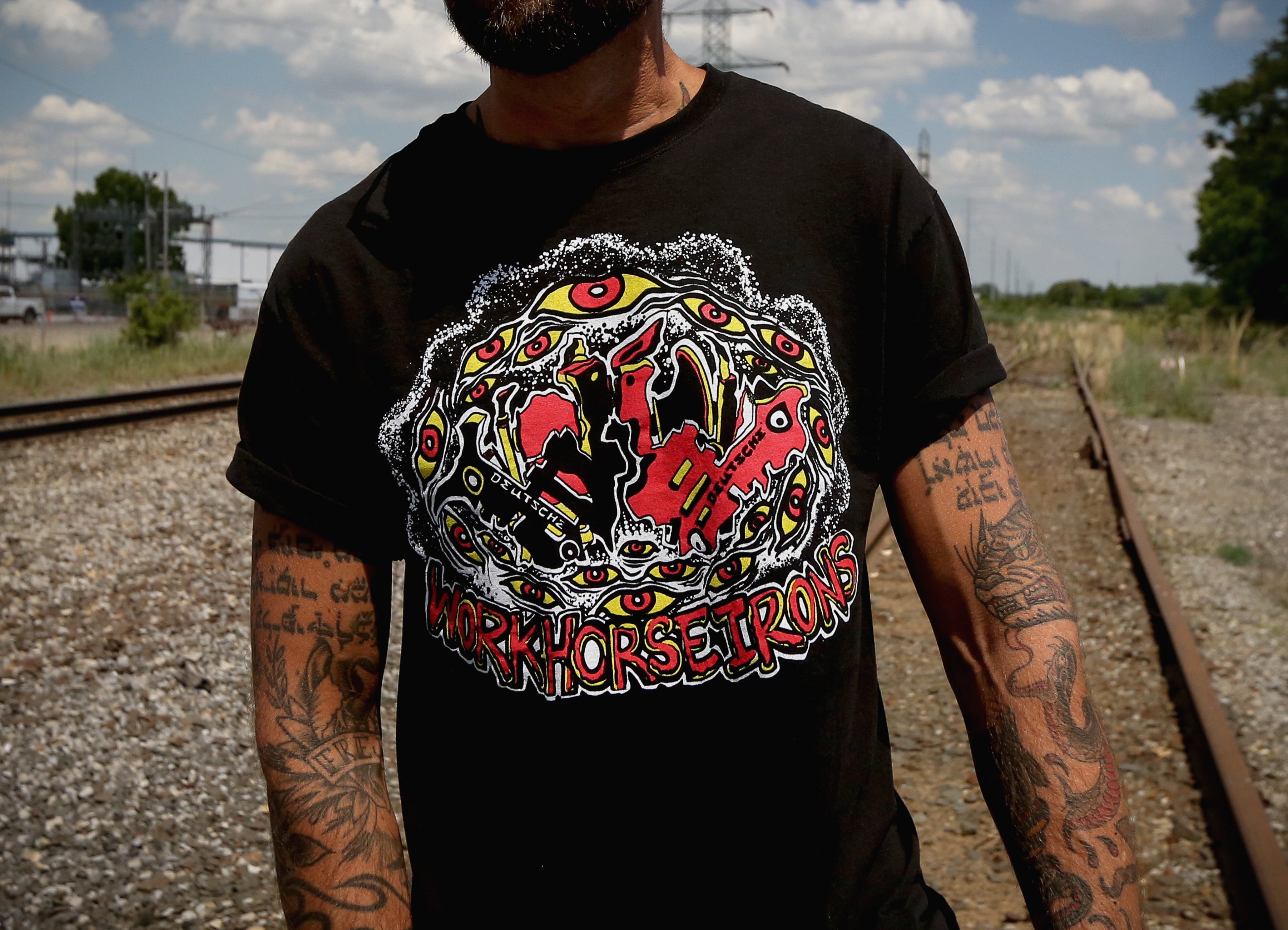 Eddy Deutsche Workhorse T-Shirt for Men - Comfortable Black Cotton Tee for Casual Wear, Gym & Everyday Outfits