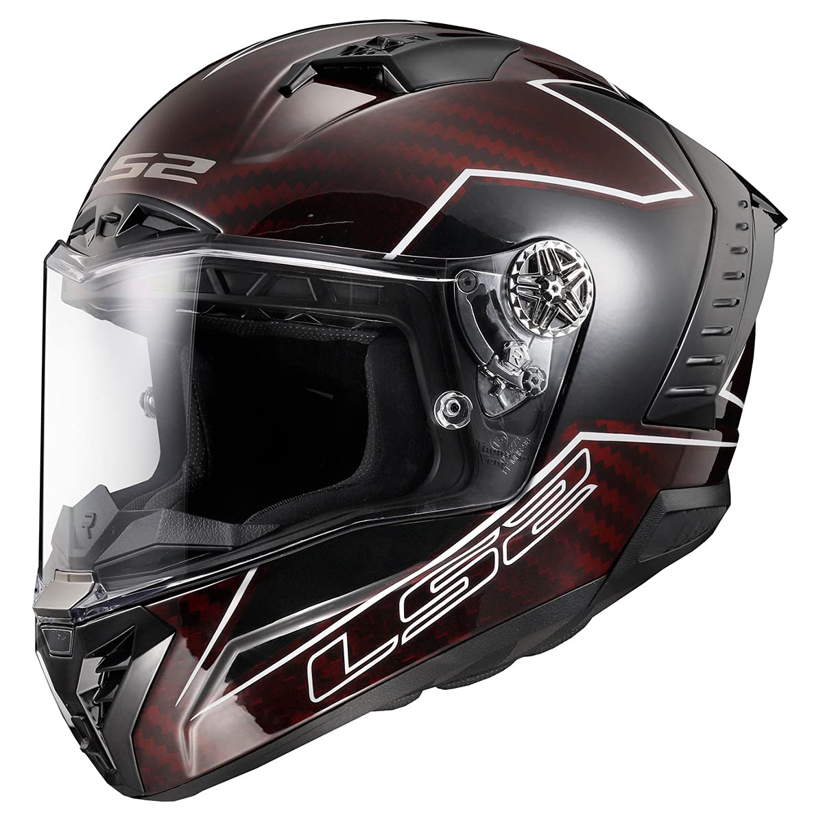 LS2 Thunder Carbon Lightning Motorcycle Helmet (Gray/Black) - 2X-Large - Lightweight & DOT Certified for Street Biking & Cruiser Riders