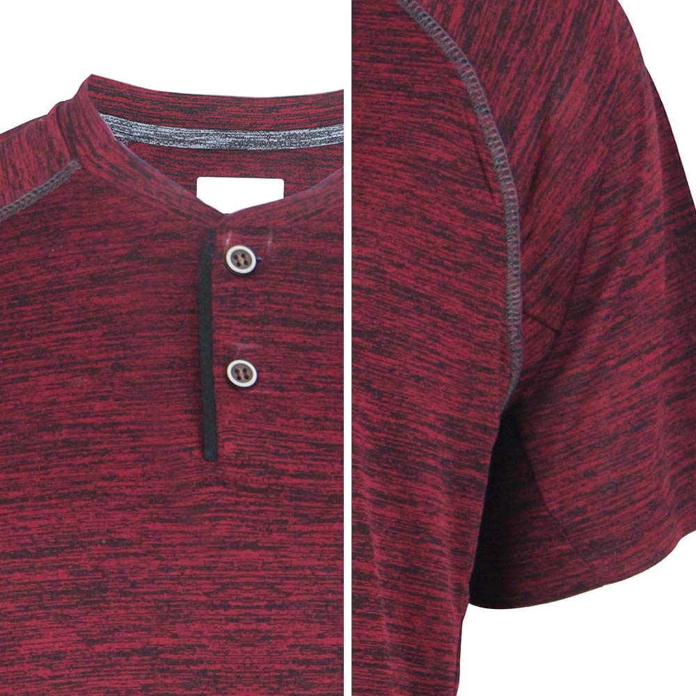Men's Athletic Henley Shirts - Quick Dry Short Sleeve Slim Fit Casual T-Shirts for Gym, Running & Outdoor Activities