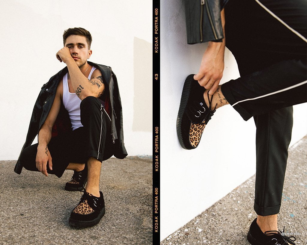Black & Leopard Viva Low Creeper Sneakers - Women's Fashion Slip-On Shoes for Casual Wear, Street Style & Everyday Comfort