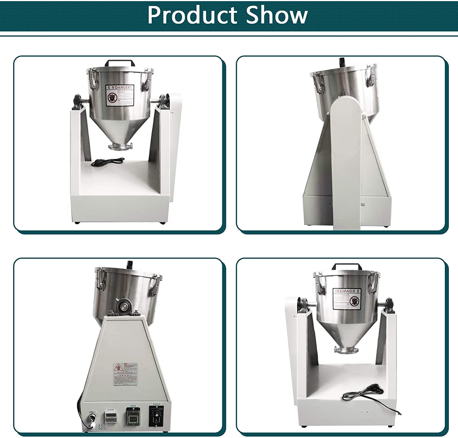 MXBAOHENG YG-5KG Industrial Powder Mixer Blender - 220V, 15L Capacity, 5kg Batch - Perfect for Food, Chemical & Pharmaceutical Powder Mixing