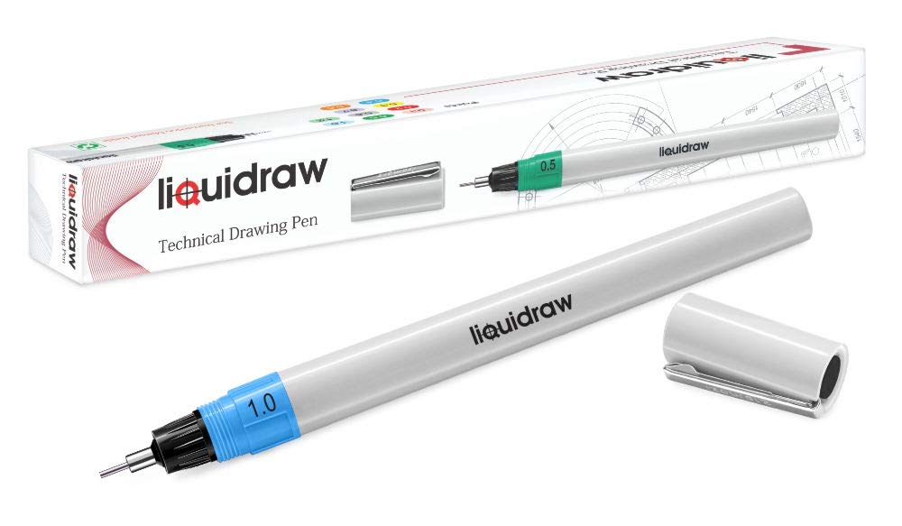 Premium 1.0mm Technical Drawing Pens for Artists - Refillable Ink Fine Liner Set - Perfect for Architectural Sketches, Manga Art & Engineering Blueprints