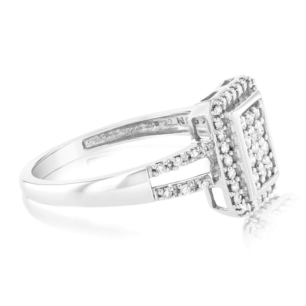 1/3 Carat Diamond Engagement Ring in 10K White Gold for Women - Perfect for Wedding, Anniversary & Valentine's Day Gifts