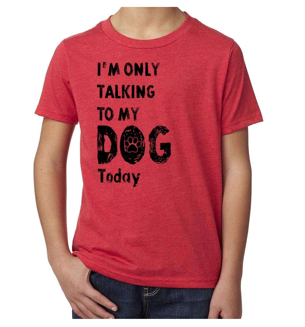 Funny Dog Shirts for Kids - 'I'm Only Talking to My Dog Today' Graphic Tee - Cute Pet Lover Outfit for School, Playdates & Dog Park Adventures