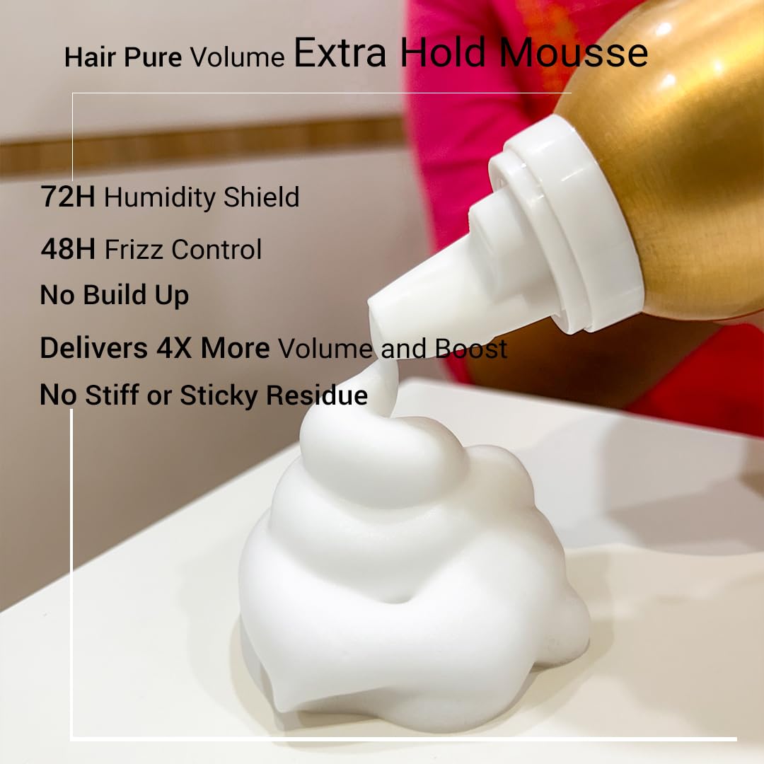 Extra Hold Hair Mousse with Pro-V B5 & Shine - Long Lasting Volumizing Styling Mousse 300ml for All Hair Types - Perfect for Daily Styling, Special Occasions & Salon-Quality Looks at Home