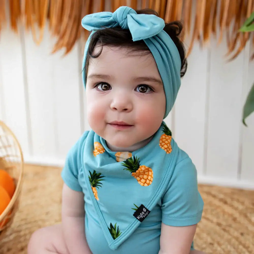 Kyte Baby Bib - Soft Organic Cotton Drool Bibs for Infants & Toddlers, Pineapple Print - Perfect for Feeding, Teething & Messy Playtime