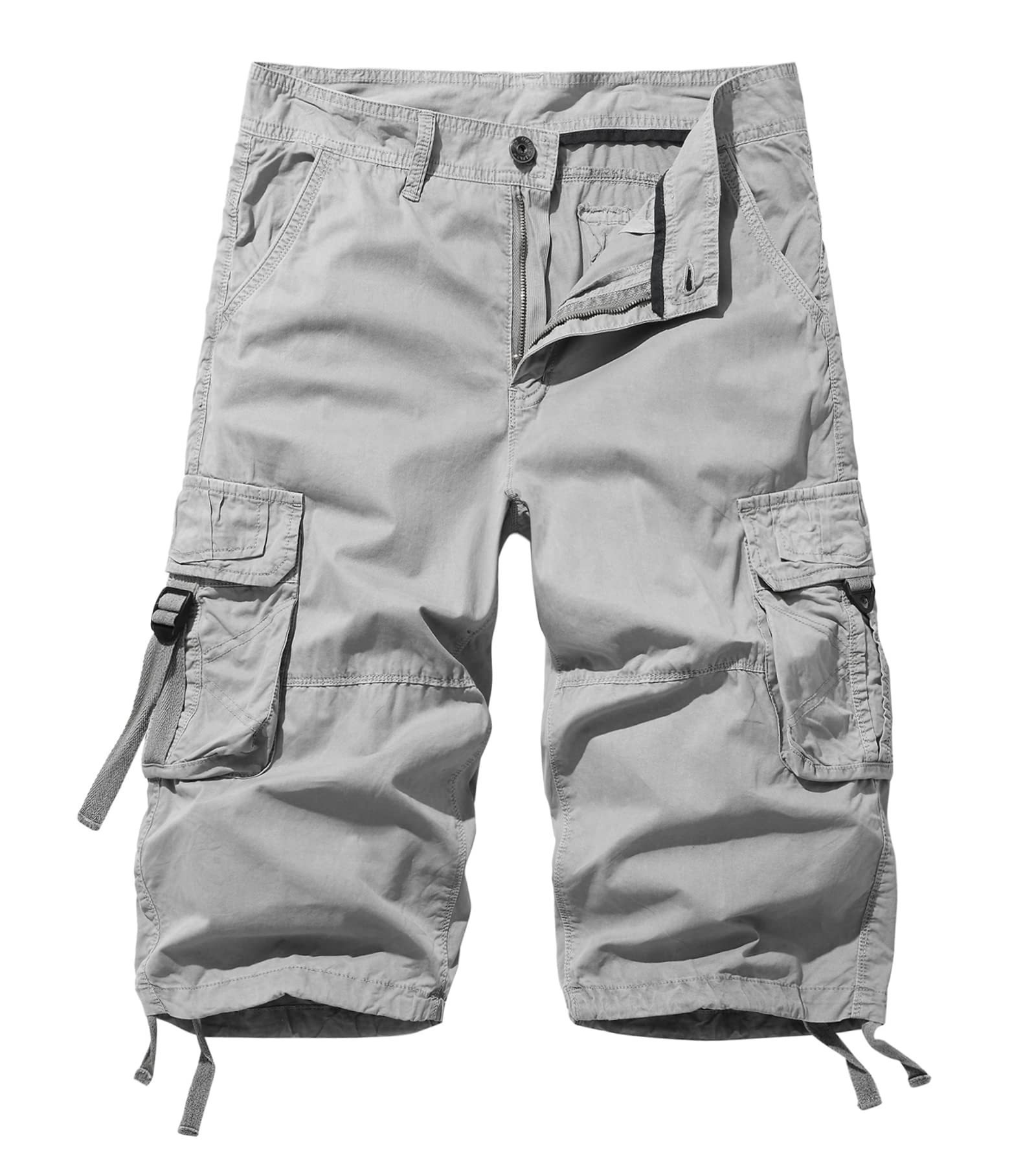 Men's 3/4 Length Cargo Shorts - Below The Knee Casual & Utility Shorts for Outdoor Activities, Hiking, Travel and Summer Wear