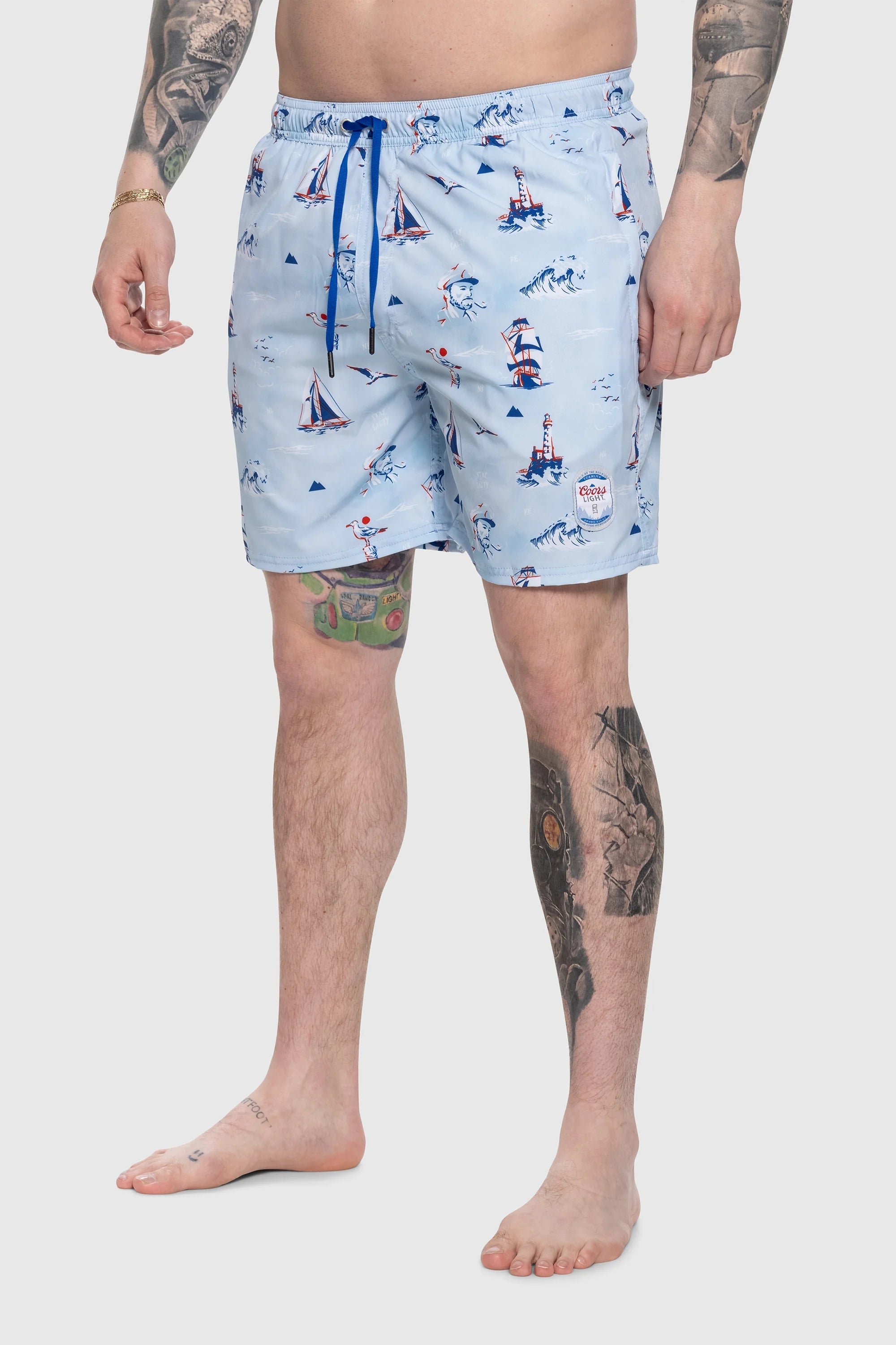 Coors Light Swim Shorts for Men - Quick Dry Beach Shorts with Pockets - Perfect for Swimming, Surfing, and Summer Vacations