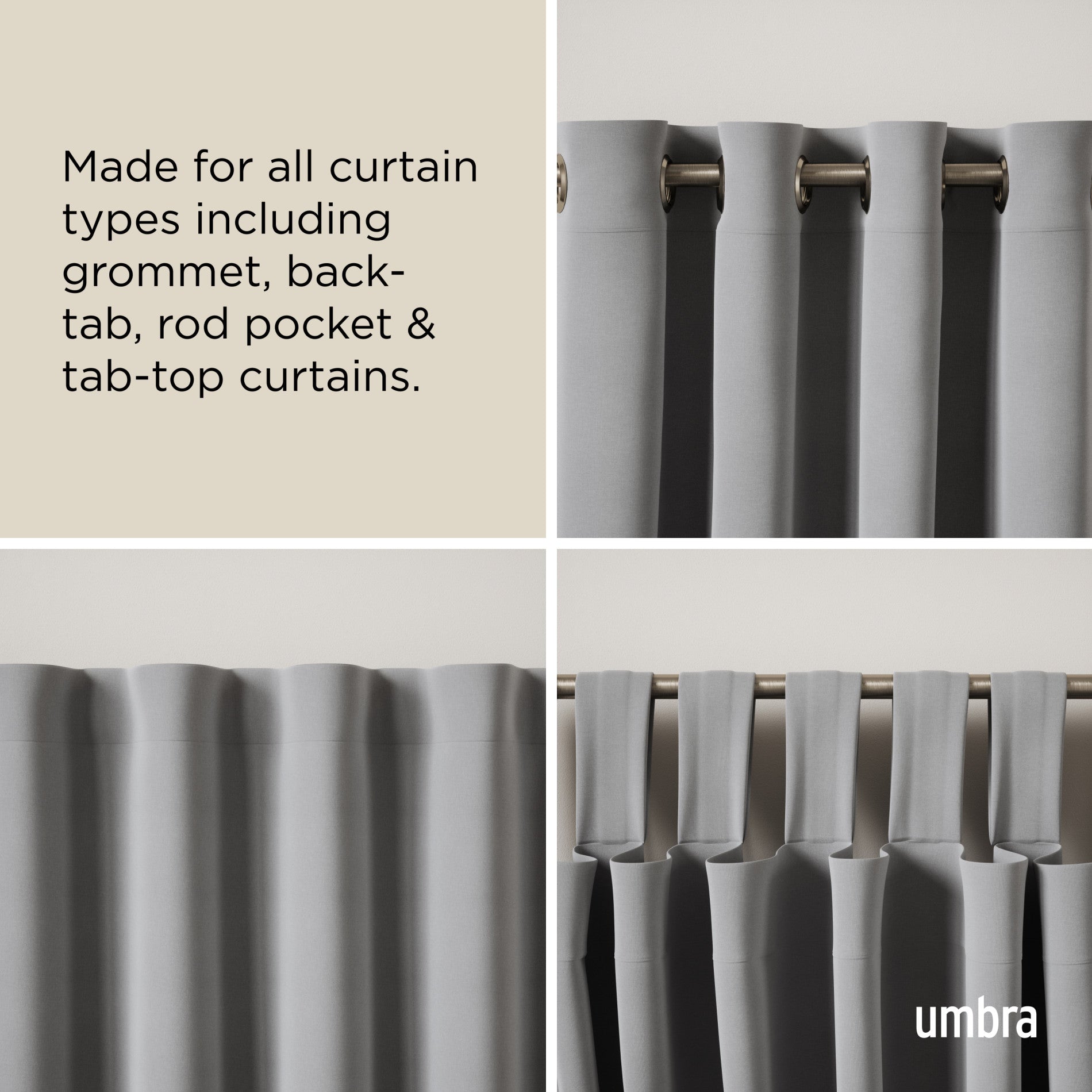Double Curtain Rod for Windows - Cappa Adjustable Tension Rod for Blackout & Sheer Curtains - Perfect for Living Room, Bedroom, and Home Decor