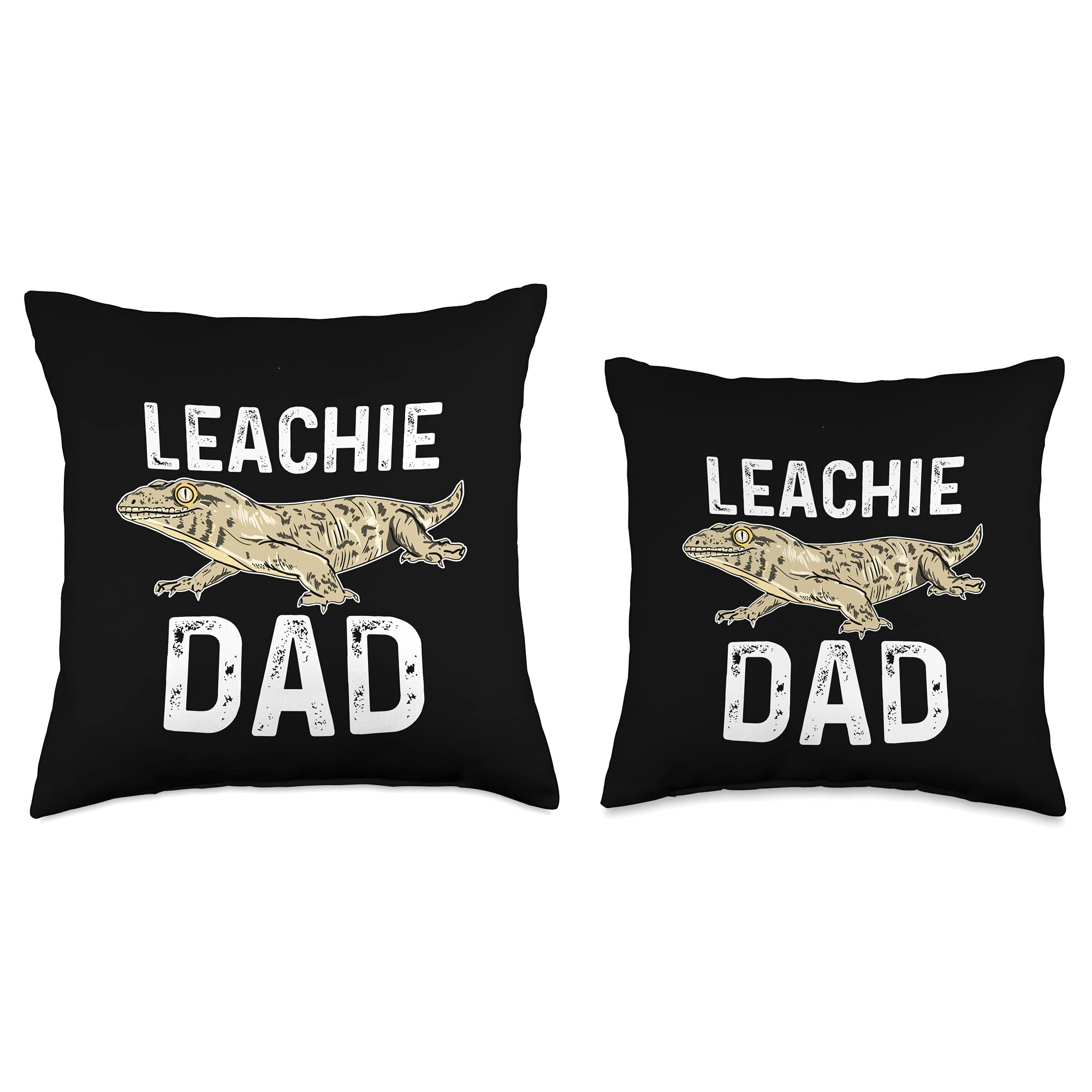Leachie Gecko Throw Pillow 18x18 - Reptile Lover Gift for Dad