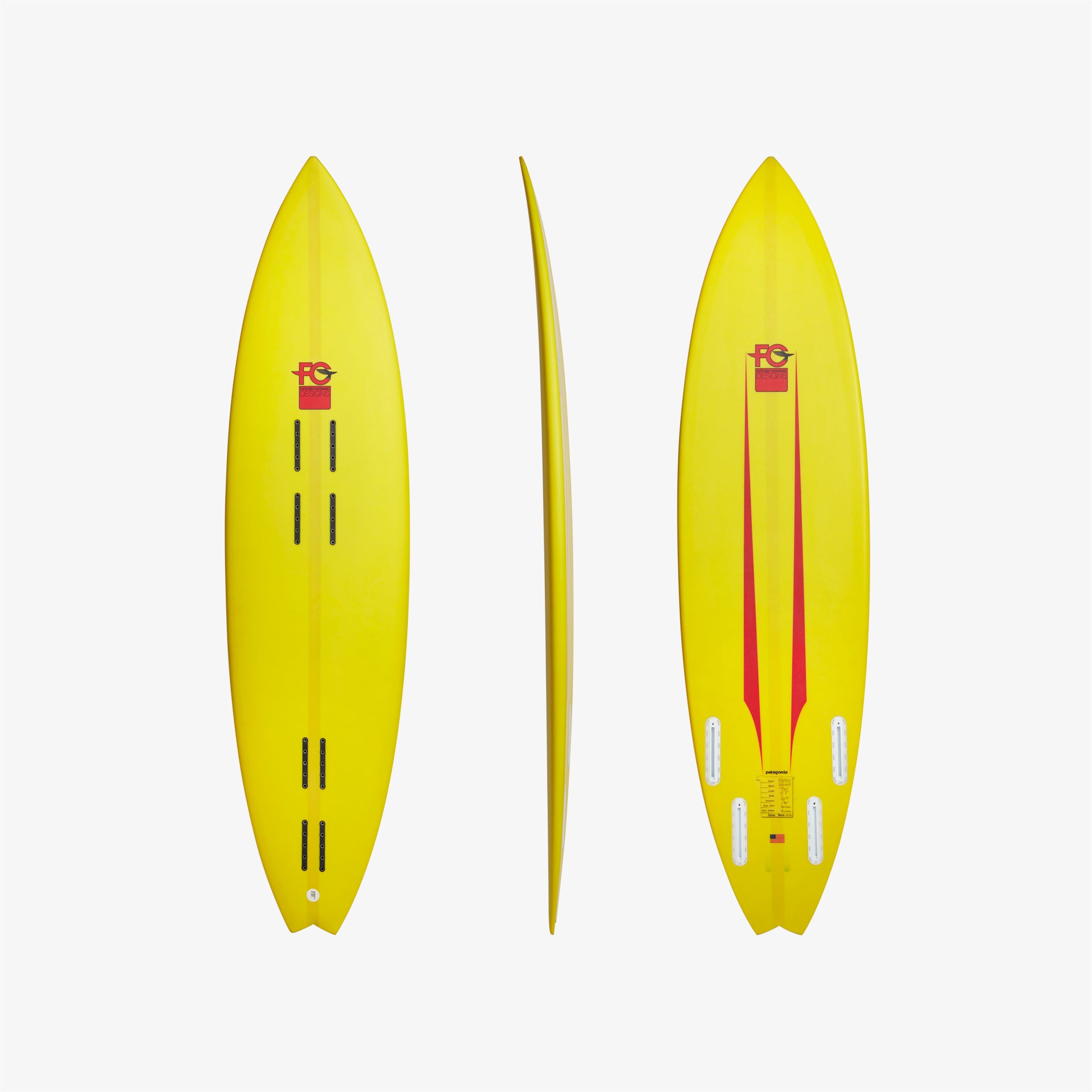 FCD Tow Board - Yellow Tinted 2 Sides for Water Sports, Surfing, and Beach Activities
