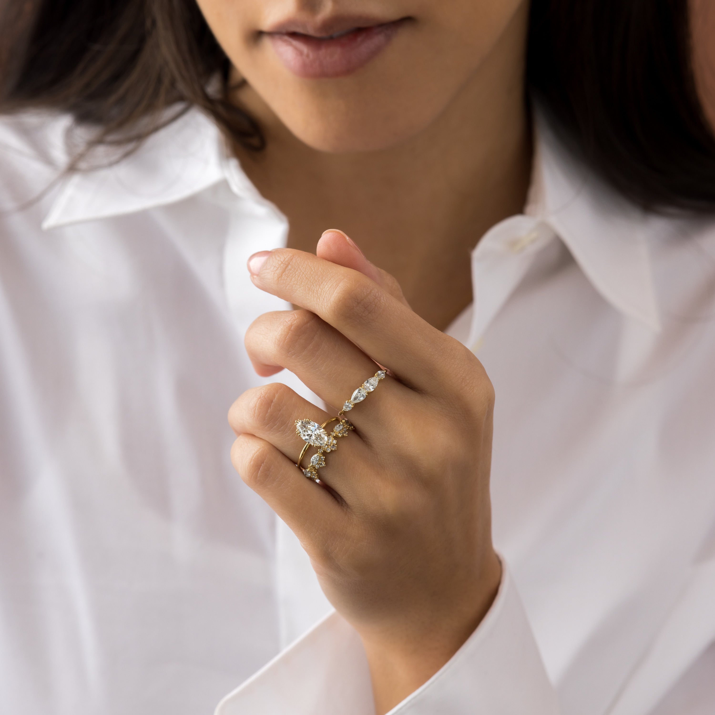 Elegant Chantilly Ring - Vintage Inspired Silver or Gold Plated Women's Jewelry for Weddings, Anniversaries & Special Occasions