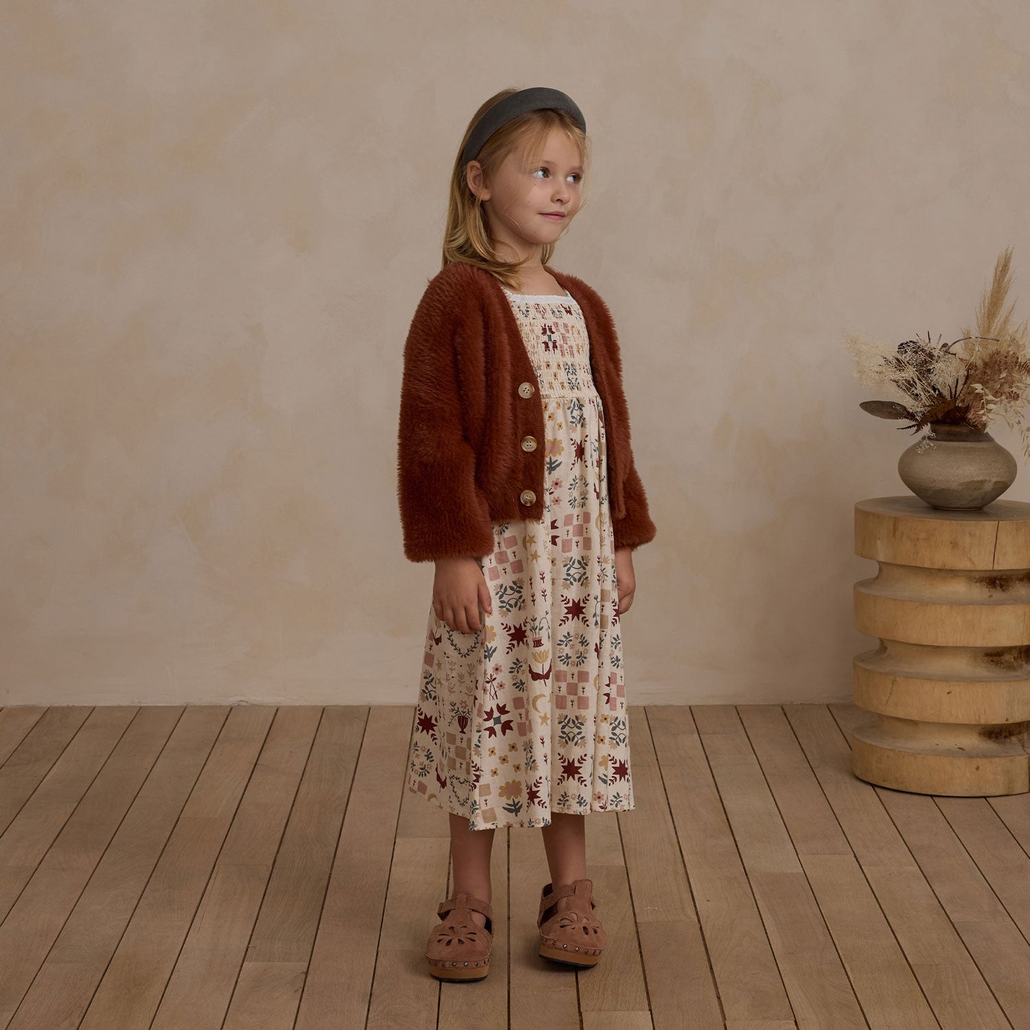 Della Folkloric Natural Dress - Women's Boho Maxi Dress for Summer, Beach, and Festivals | Final Sale