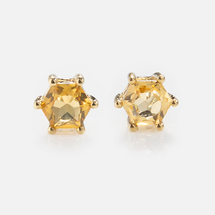 Solid Gold Modern Birthstone Stud Earrings - Elegant & Personalized Jewelry for Women | Perfect Gift for Birthdays, Anniversaries & Special Occasions