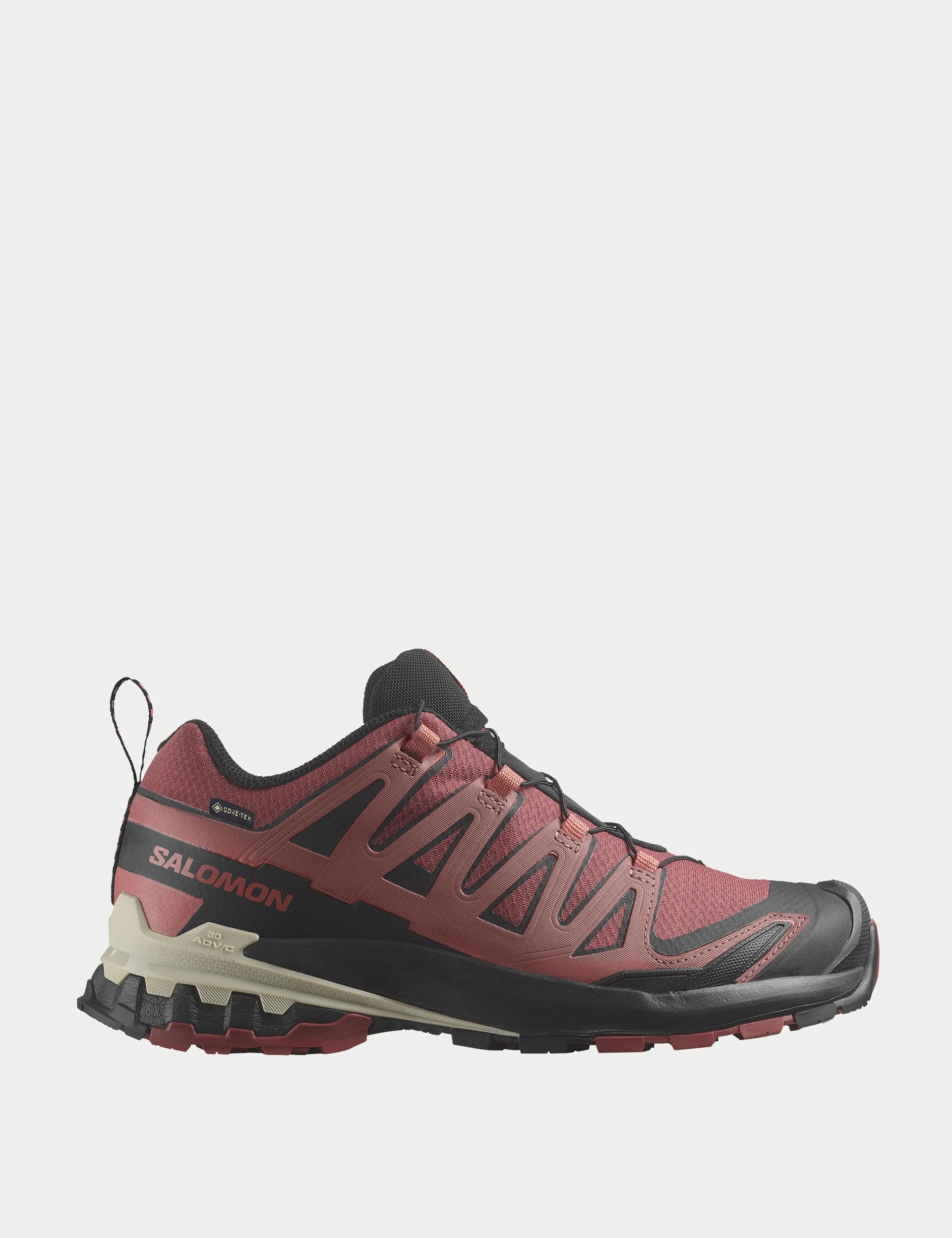 Salomon XA Pro 3D V9 Gore-Tex Trail Running Shoes - Cow Hide/Black/Faded Rose - Waterproof Hiking & Outdoor Adventure Footwear for Men & Women