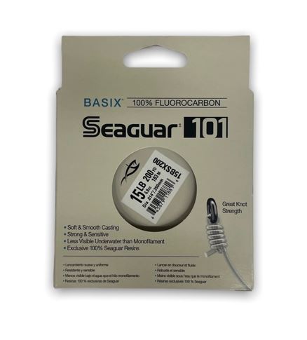 Basix 101 Fluorocarbon Fishing Line 15 lb - High Strength, Low Visibility for Freshwater & Saltwater Angling