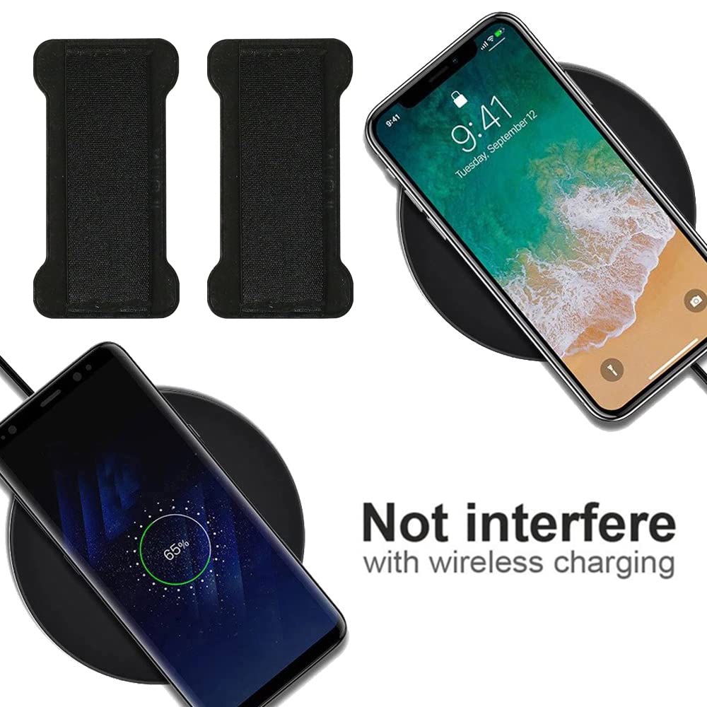 Ultra Thin Anti-Slip Finger Strap Phone Holder - Universal Cell Phone Grip Band for iPhone, Samsung & Smartphones (2 Pack, Black) - Perfect for Running, Gym Workouts & Daily Commute