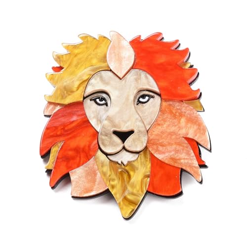 2pcs-70.5x63x7mm-lion acrylic badge pin