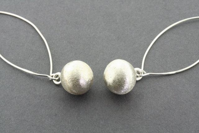 Scratch Ball Long Drop Earrings - Fine Silver 925 Dangle Earrings for Women - Perfect for Parties, Weddings & Evening Events