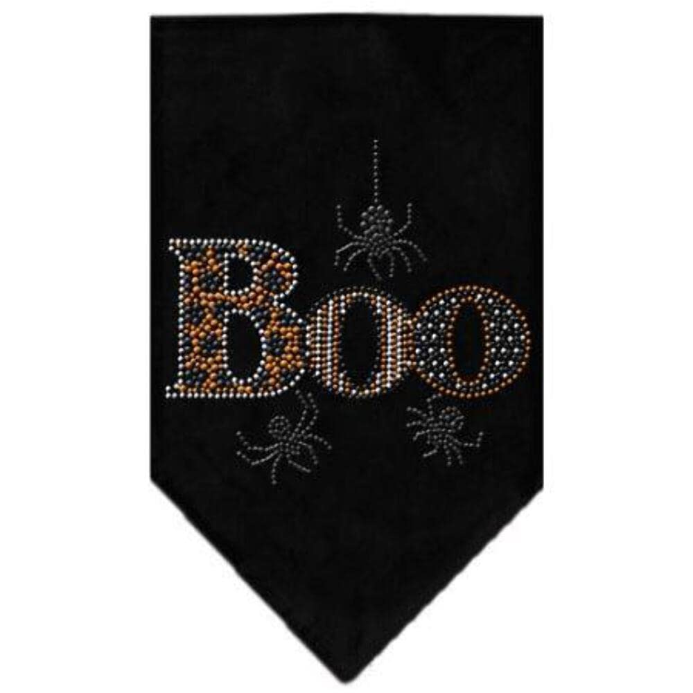 Mirage Pet Products Boo Rhinestone Dog Bandana - Orange, Large Size for Dogs - Perfect for Halloween, Parties & Special Occasions
