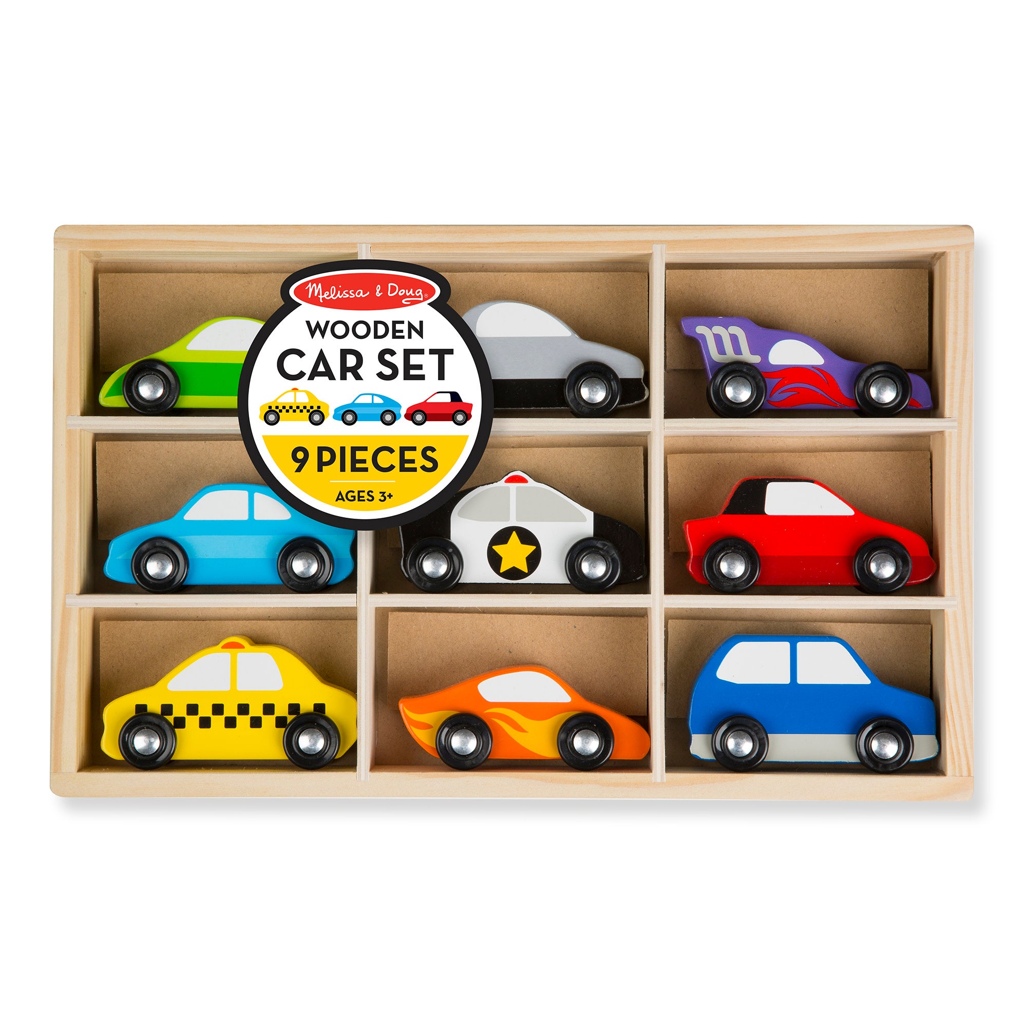 Premium 9-Piece Wooden Toy Car Set for Kids - Durable & Safe Wooden Cars for Toddlers - Perfect for Playtime, Birthday Gifts & Educational Learning