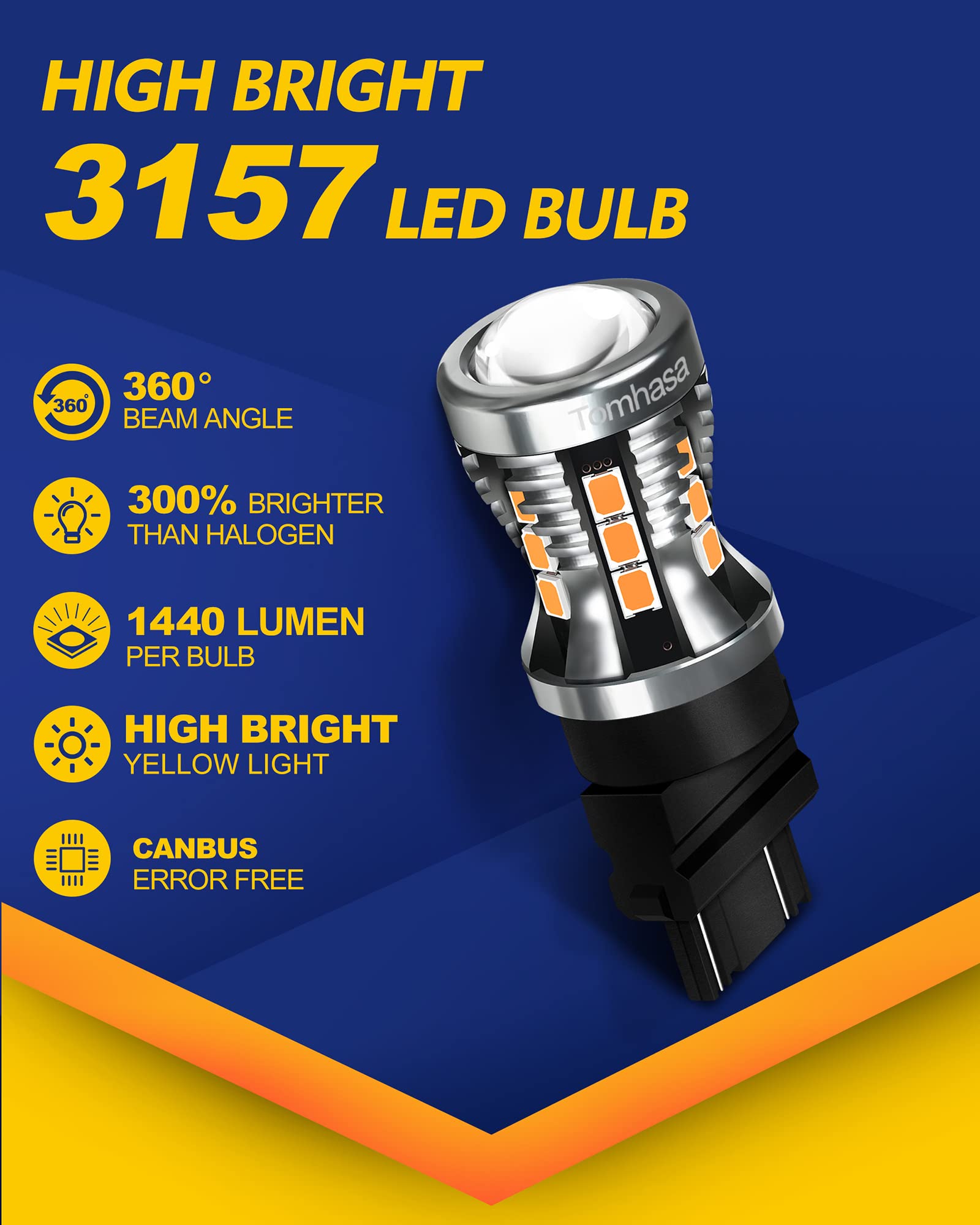 3157 LED Bulbs - Super Bright 6000K White 3056 3156 3057 4157 Replacement Bulbs for Backup Reverse Lights, Turn Signals & Brake Lights (Amber/Red) - Perfect for Trucks, SUVs & Cars Night Driving Safety