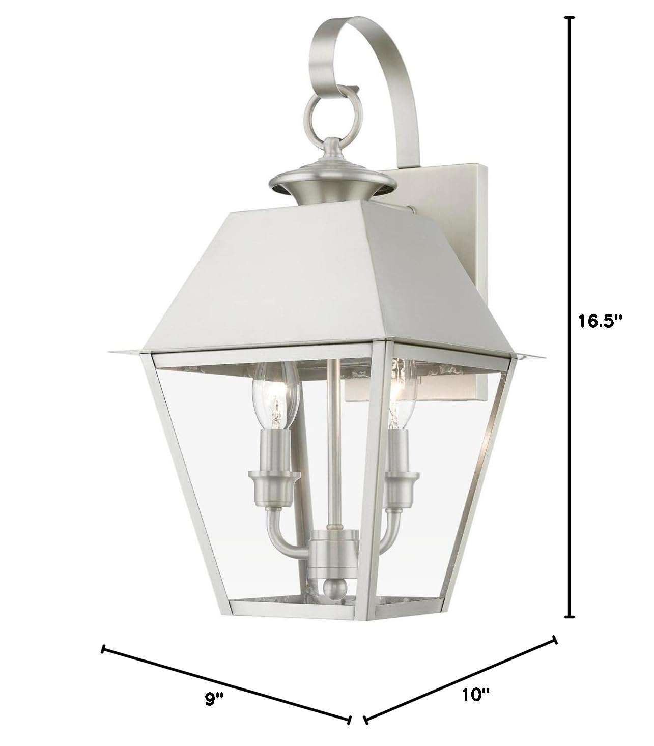 Livex Lighting Wentworth - 2 Light Classic Outdoor Wall Lantern, 16.5