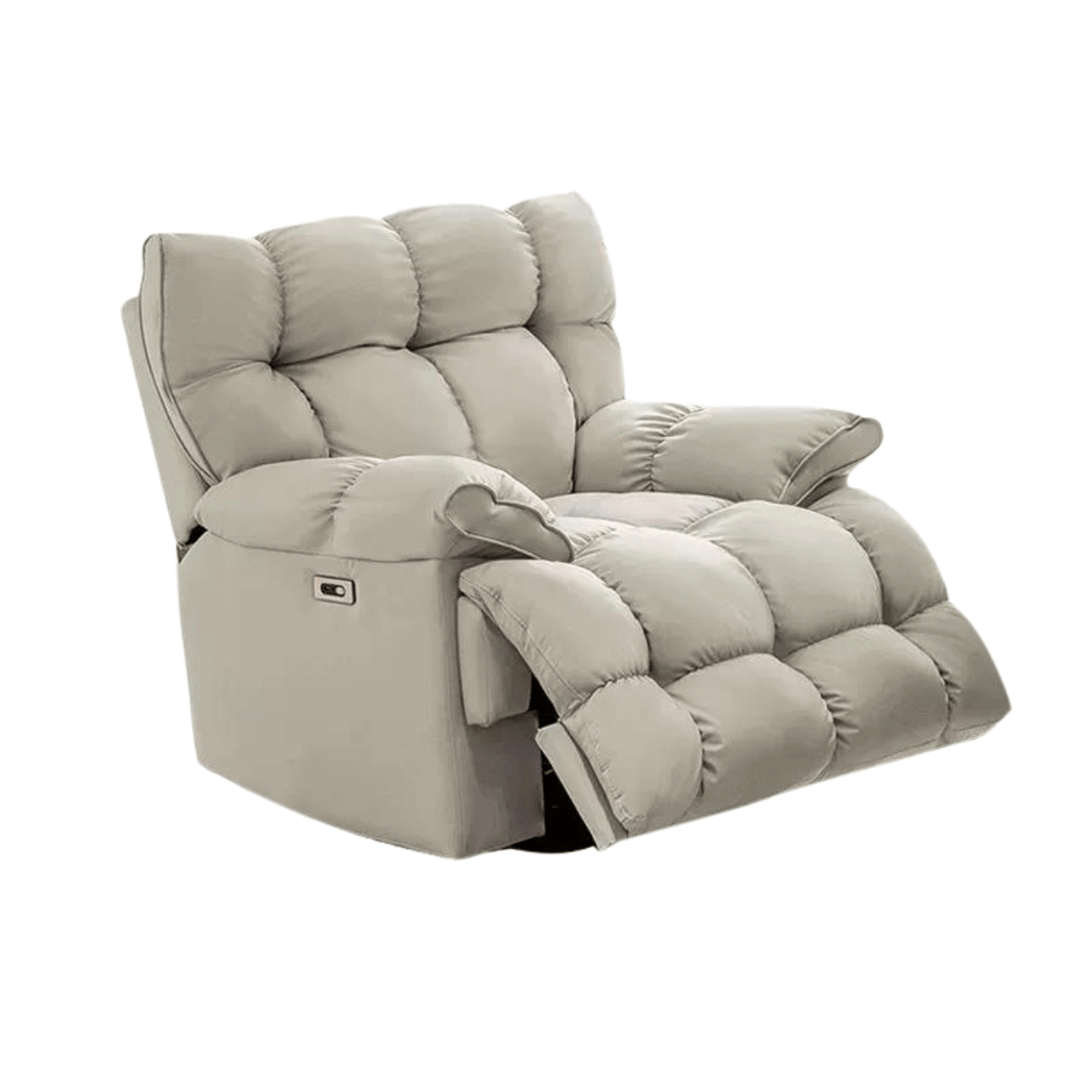 Premium White Chenille Wool Electric Recliner Chair - Modern Stylish Living Room Furniture for Relaxation & Home Theater Comfort
